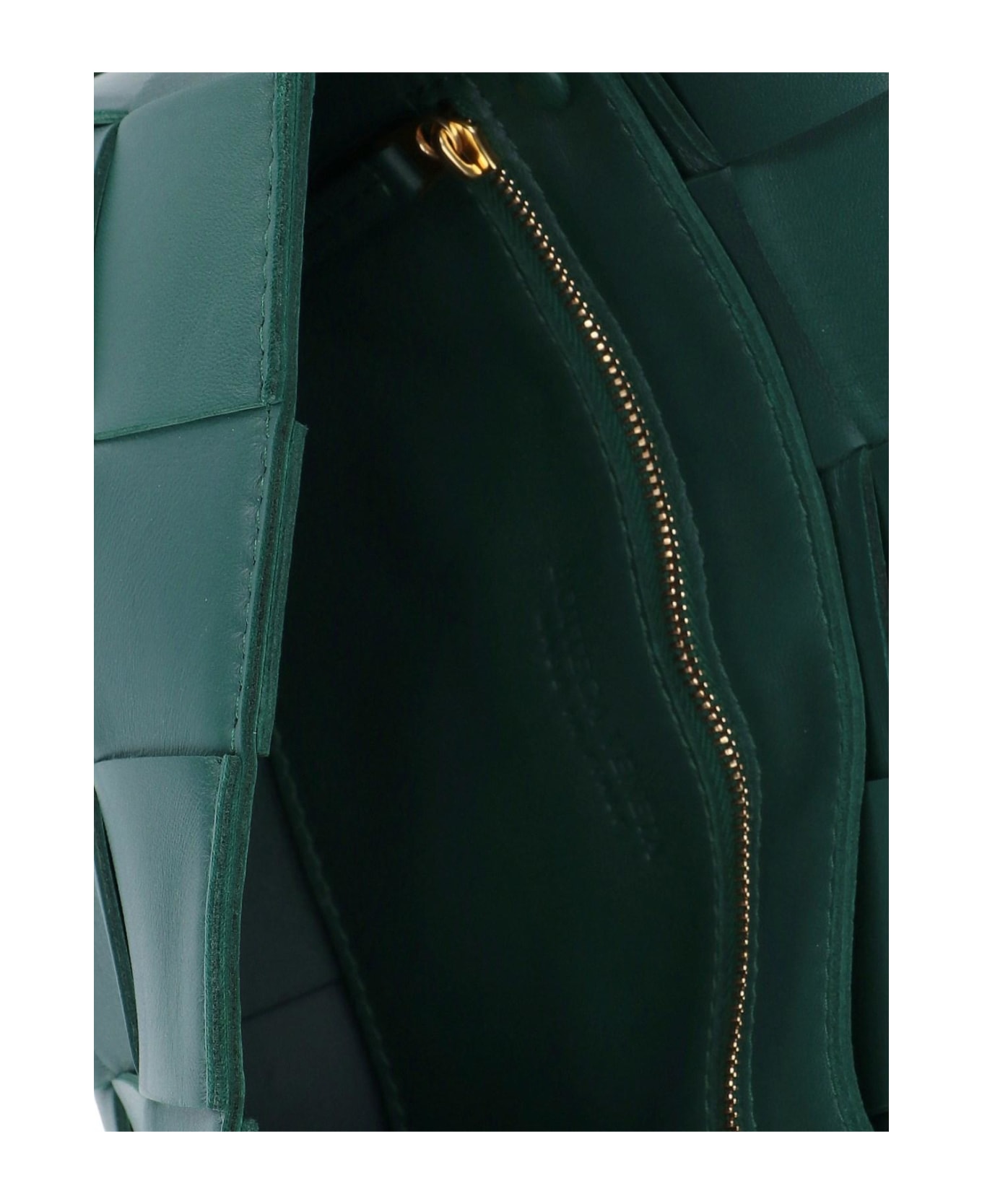 Bottega Veneta Casette Cross-body Leather Bag With Woven Pattern - Green
