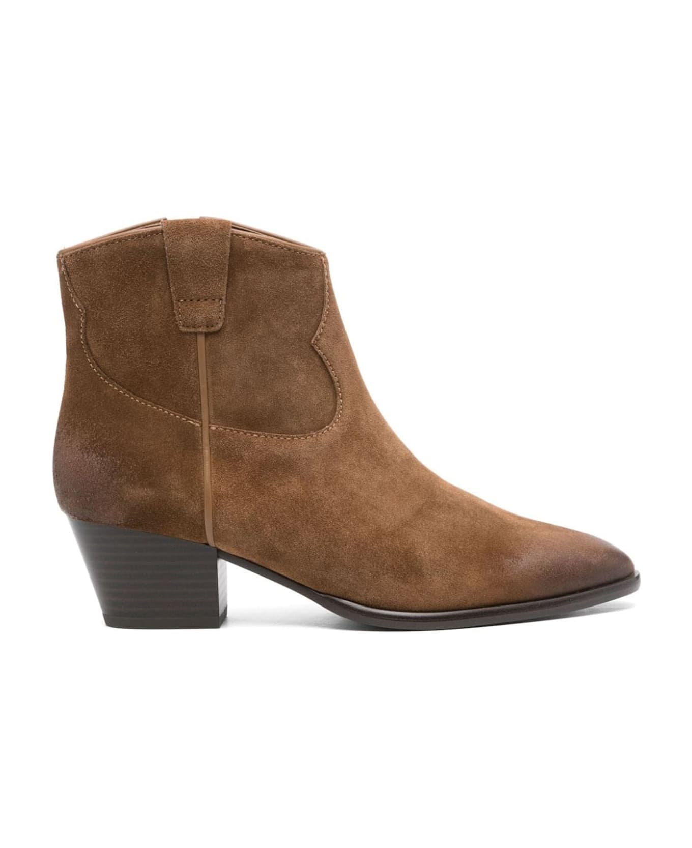 Ash Camel Brown Calf Suede Fame Boots - BUFF
