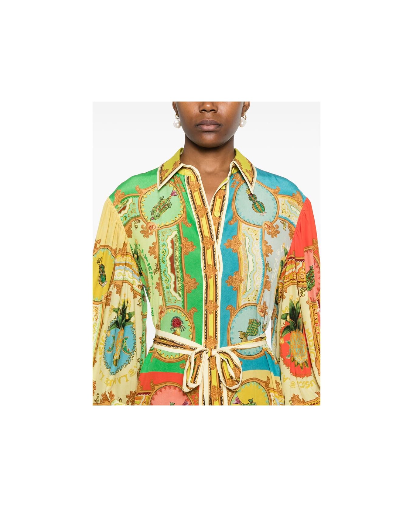 ALEMAIS Dress - GREEN/YELLOW