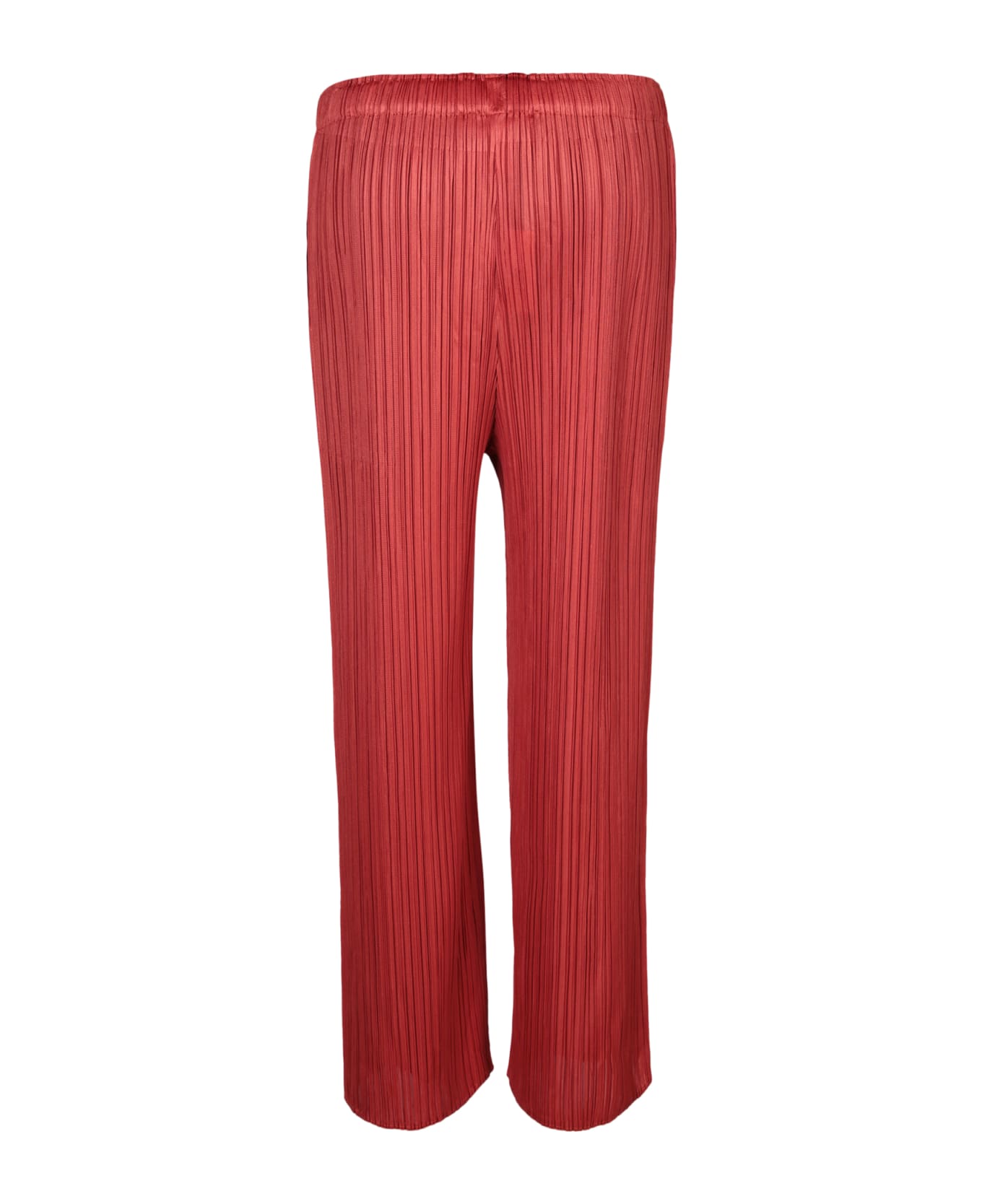 Issey Miyake Pleats Please Red Trousers - Red