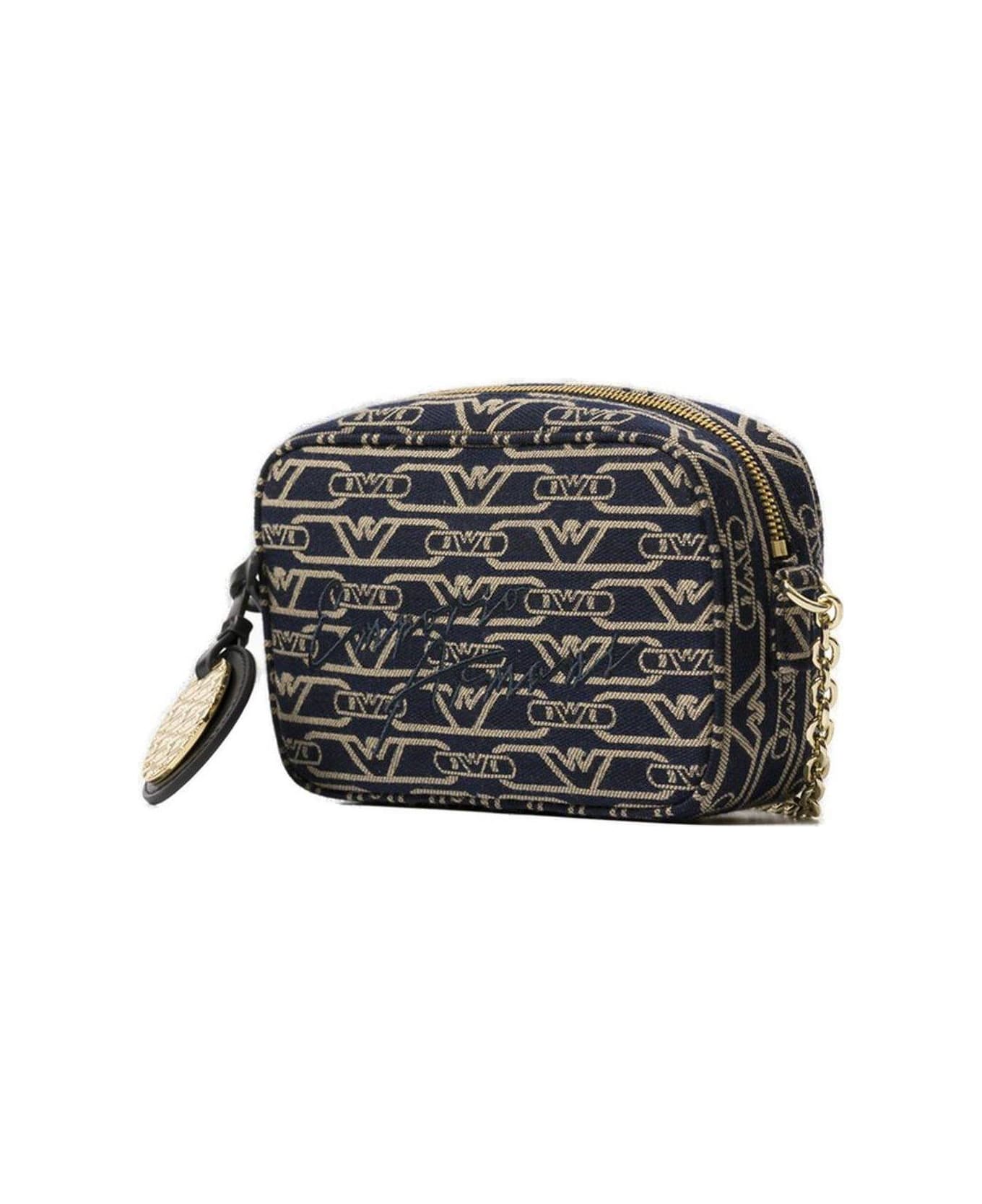 Emporio Armani All-over Monogram Jacquard Camera Case - Blue