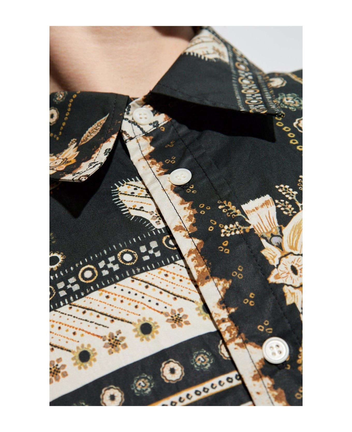 Isabel Marant Garlonn Patterned Shirt - BLACK/NEUTRALS