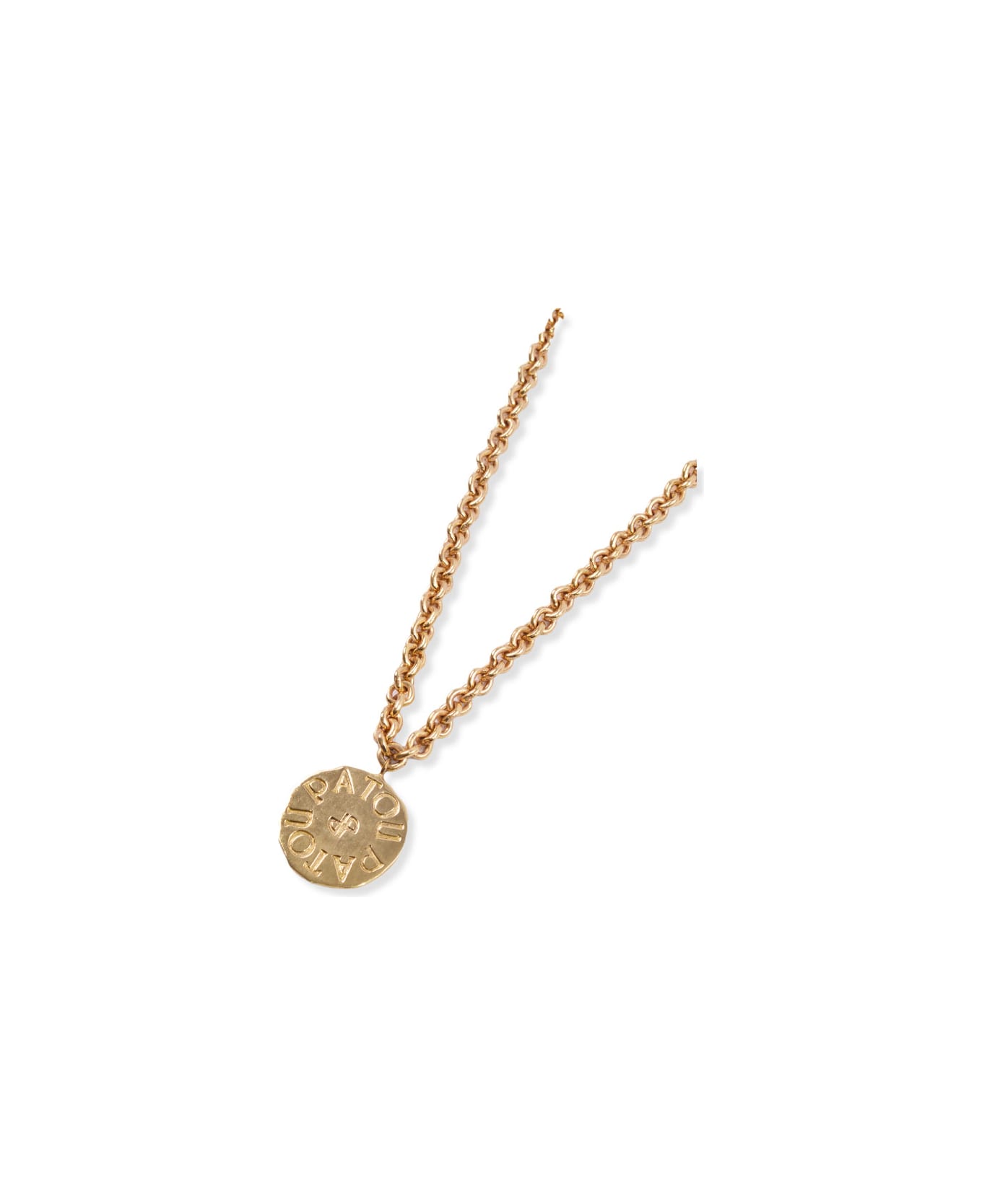 Patou Necklace With Patou Coin Pendant - Golden