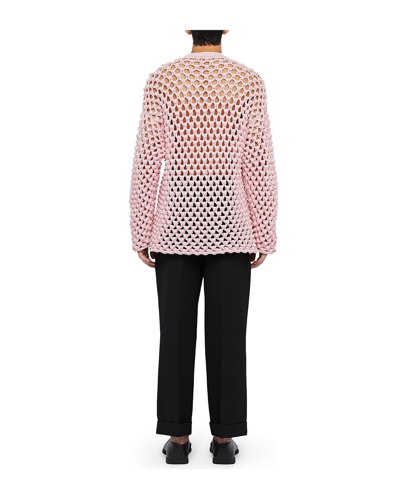 Jil Sander Crew Neck Crochet Sweater | italist
