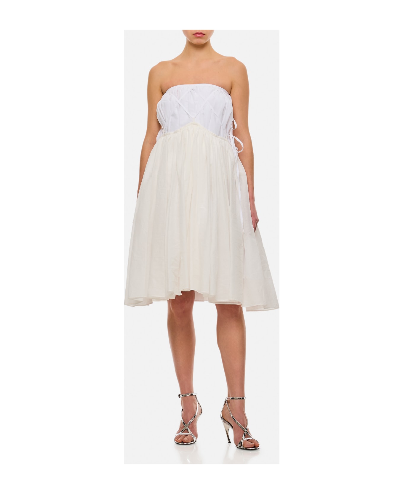 Quira Layered Maxi Cotton Skirt - White