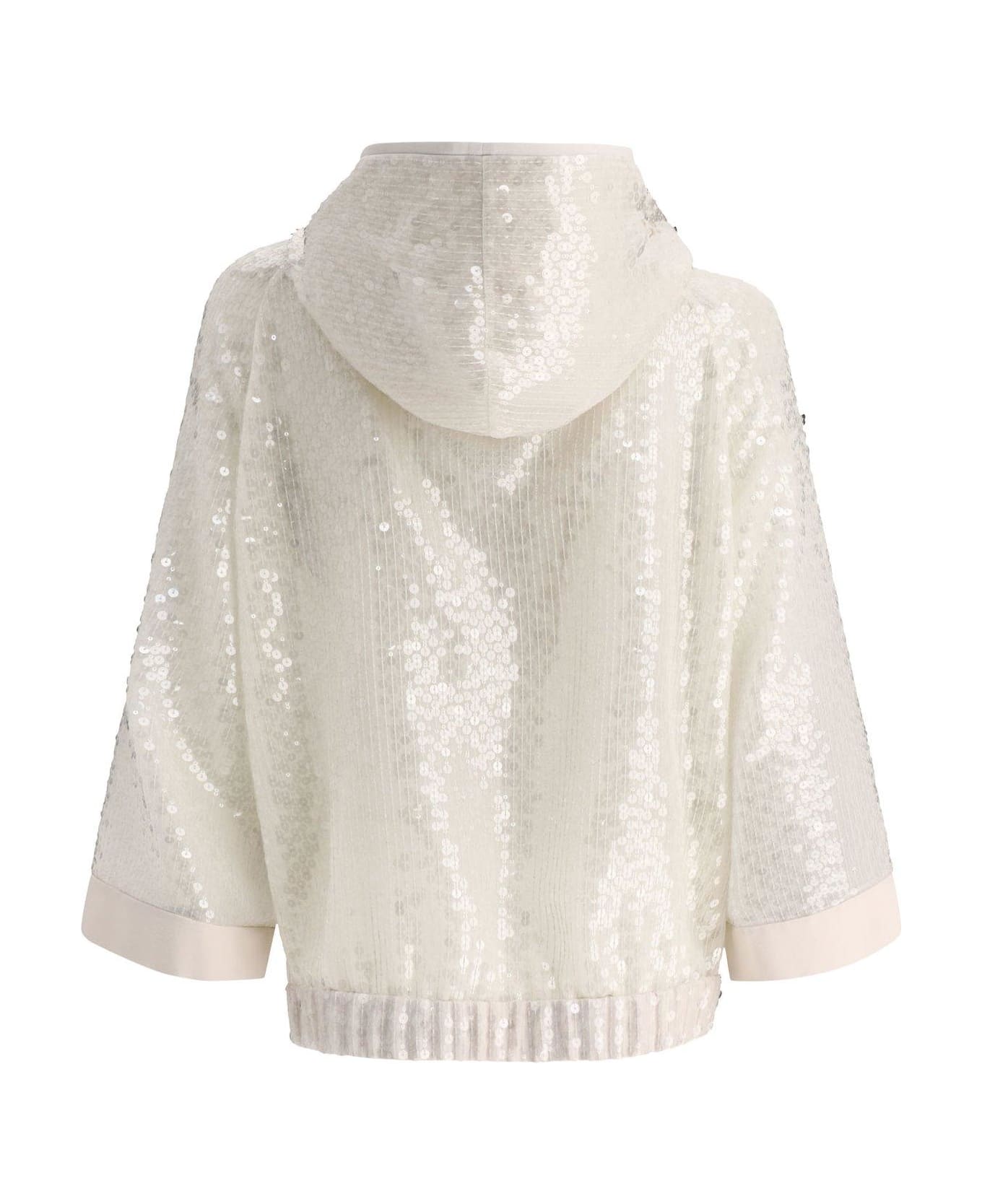 Brunello Cucinelli Dazzling Embroidery Hooded Sweater - NEUTRALS ジャケット
