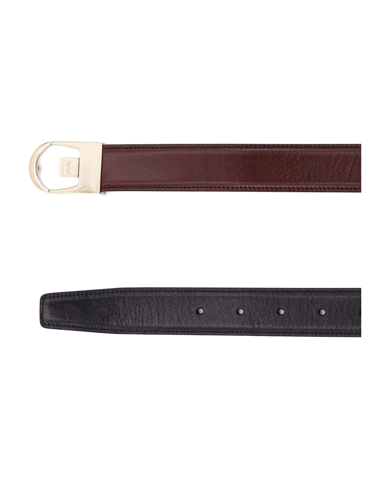 Saint Laurent Reversible Leather Belt - Black
