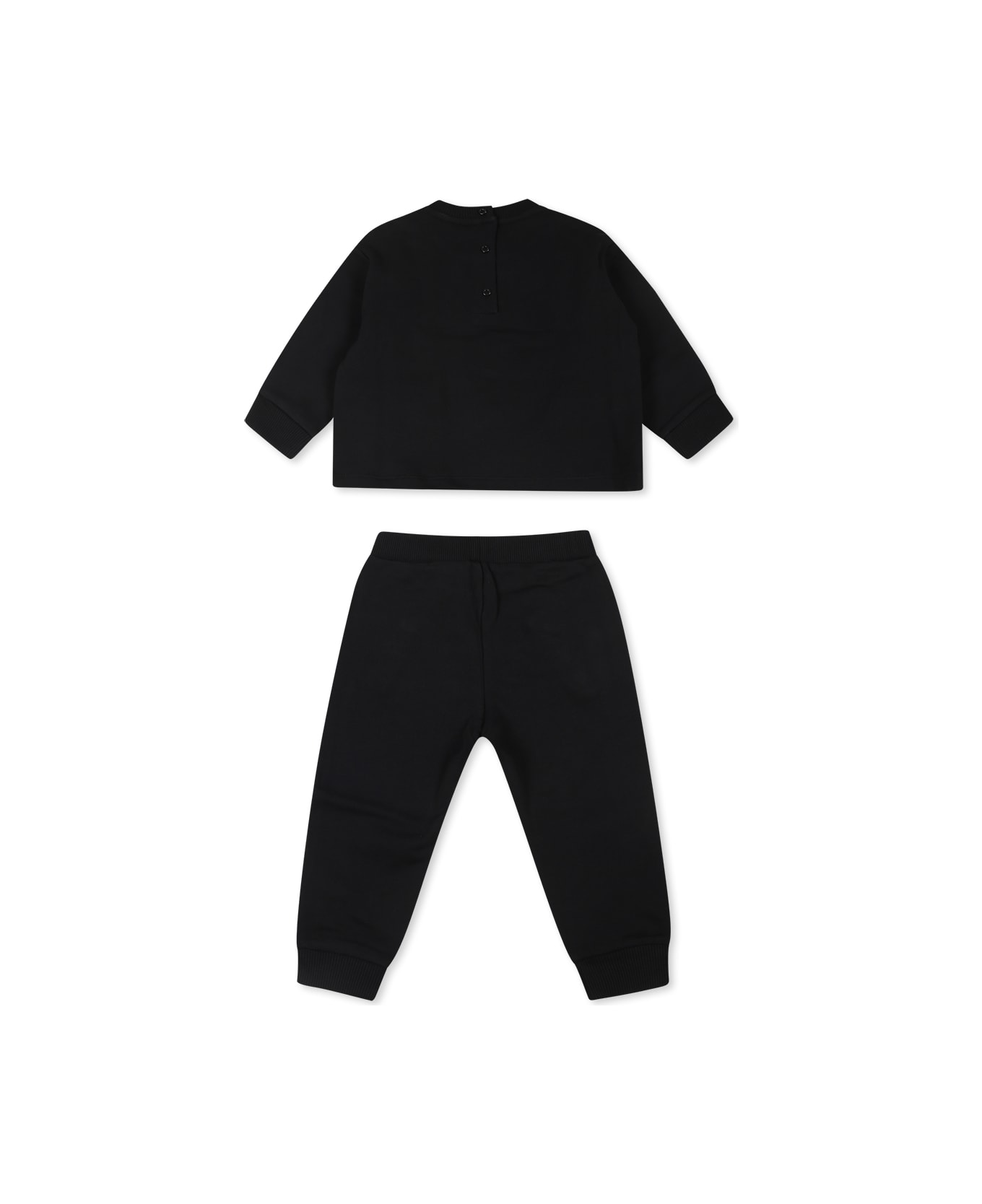 Balmain Black Suit For Baby Girl With Logo - Black