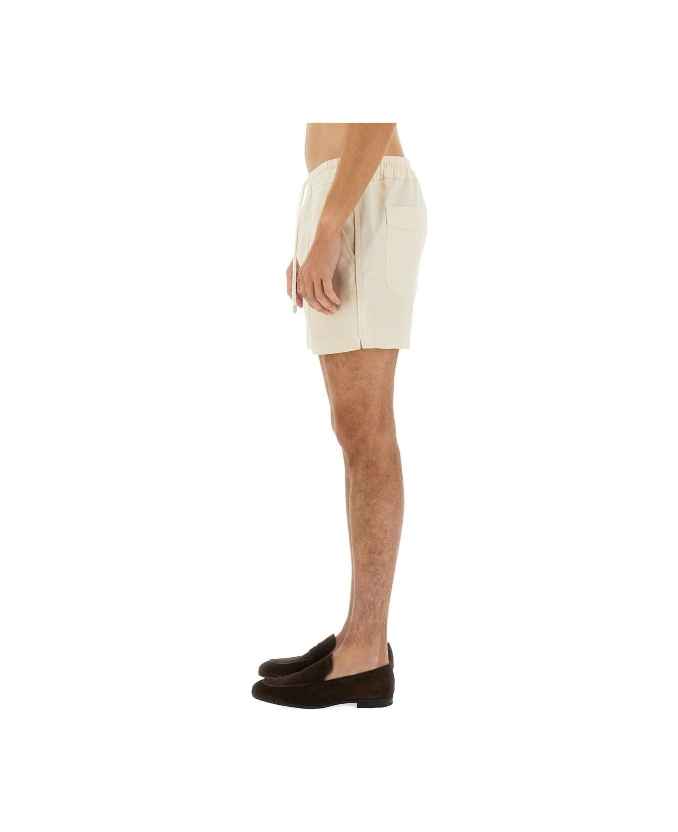Tom Ford Ivory Satin Bermuda Shorts - CHAMPAGNEWHITE