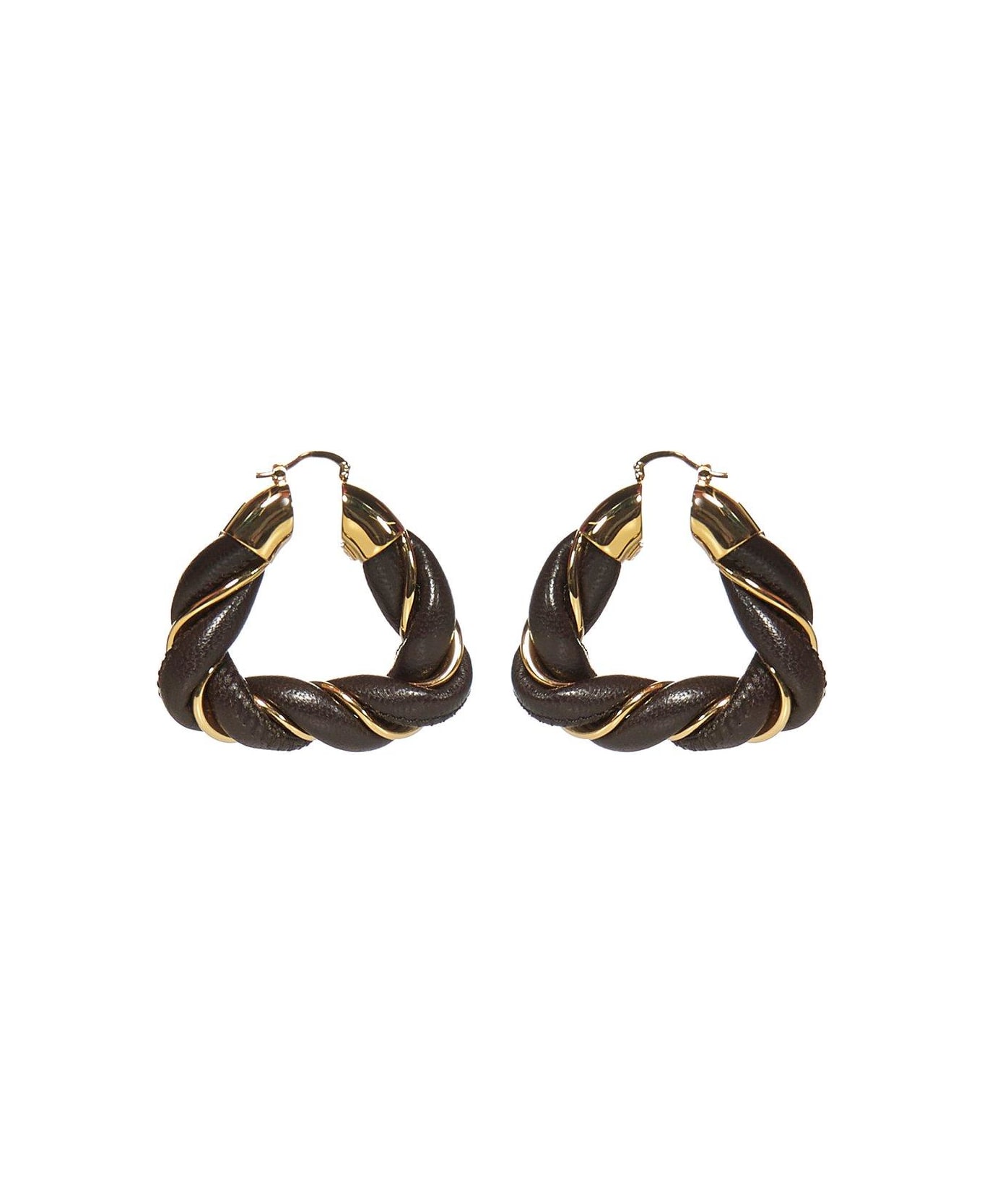 Bottega Veneta Woven Hoop Earrings - Black