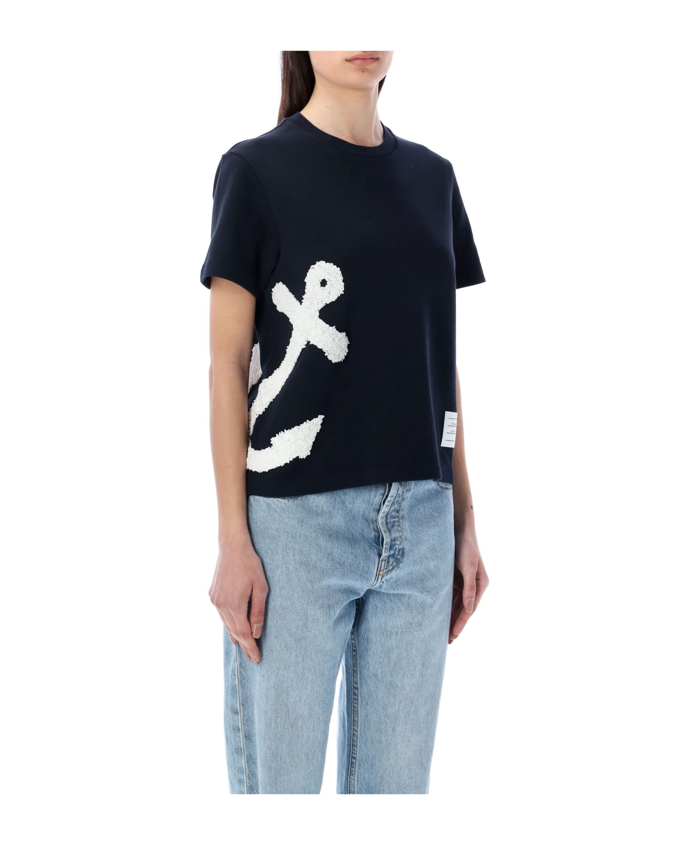 Thom Browne Boucle Embroidery Tshirt - Blue Tシャツ