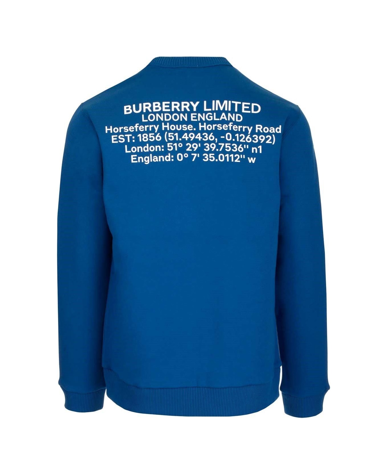 Burberry Location-printed Crewneck Sweatshirt - Blue