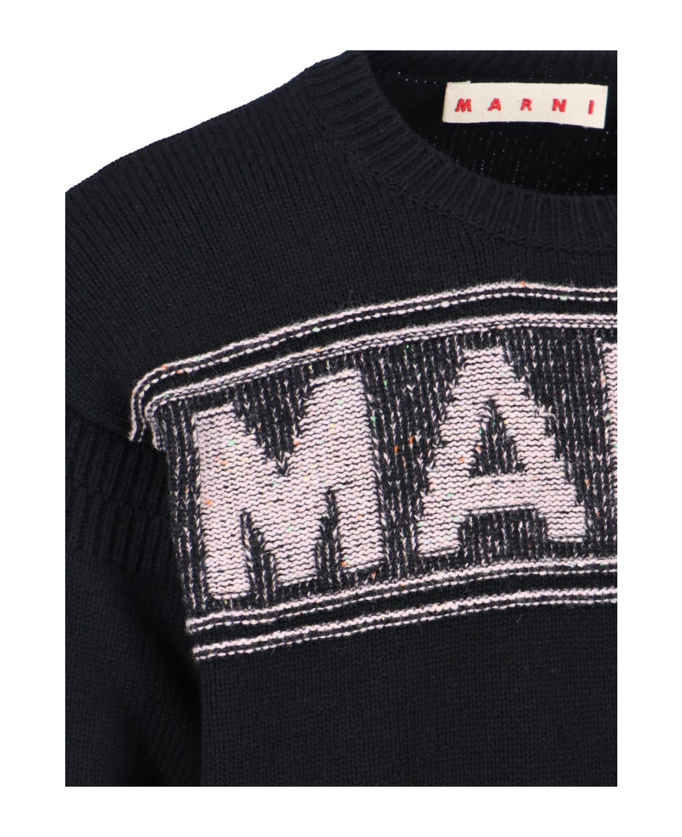 Marni Logo Crewneck Jumper - Black ニットウェア