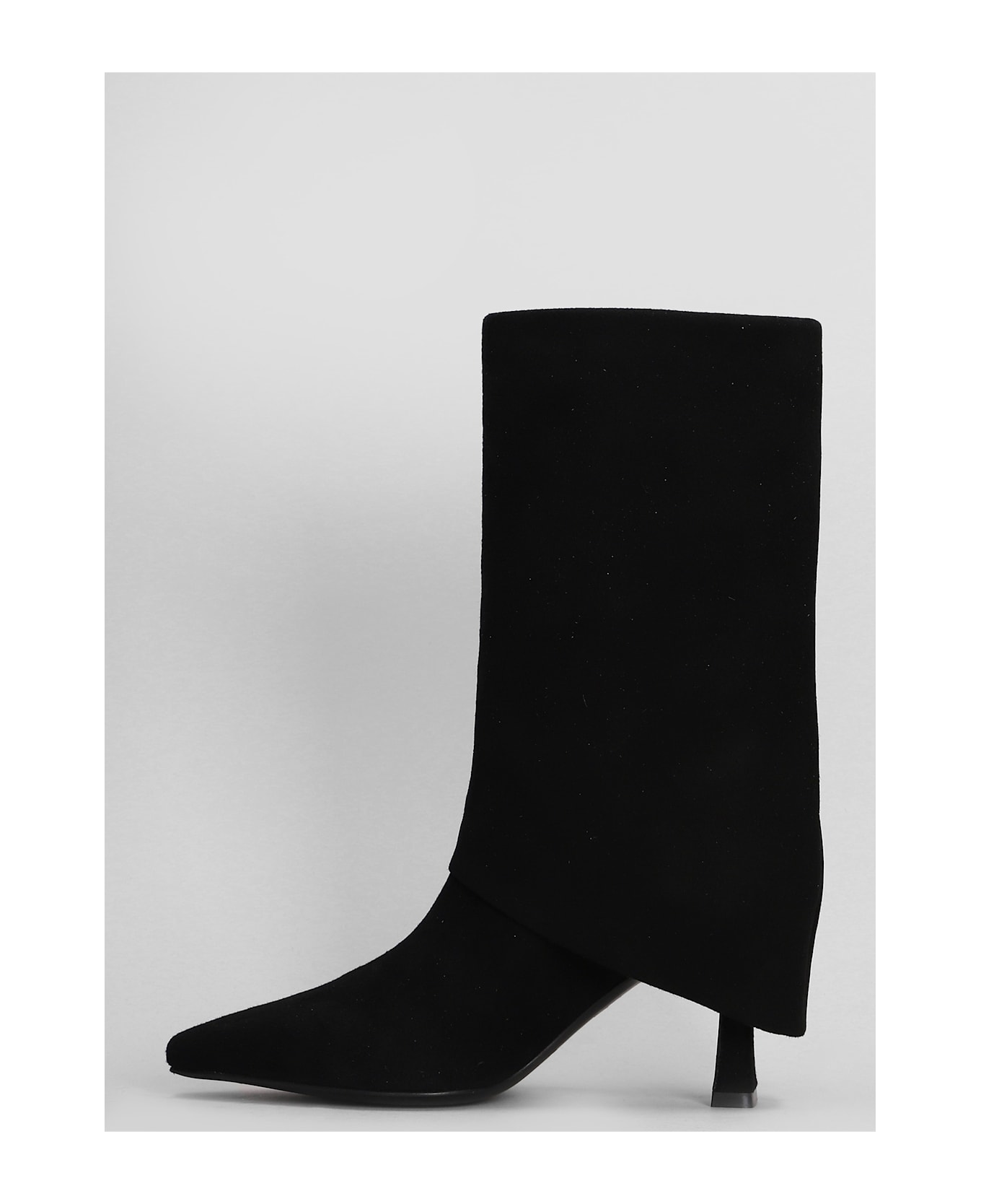 Julie Dee High Heels Boots In Black Suede - black