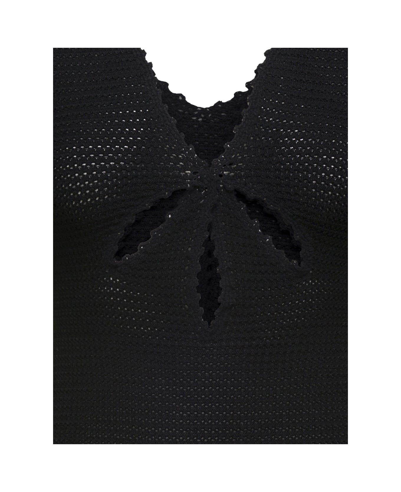 self-portrait Knit Long Sleeves Mini Dress - Black ワンピース＆ドレス