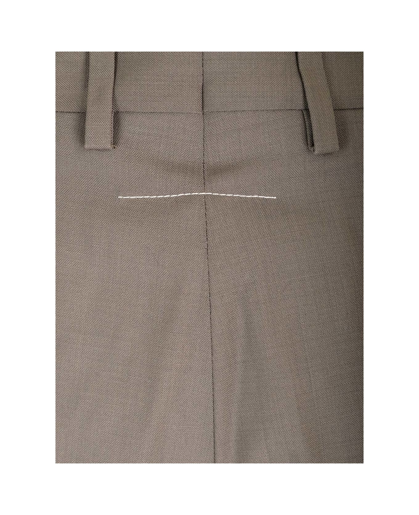 MM6 Maison Margiela Tailored Wool Trousers - Brown