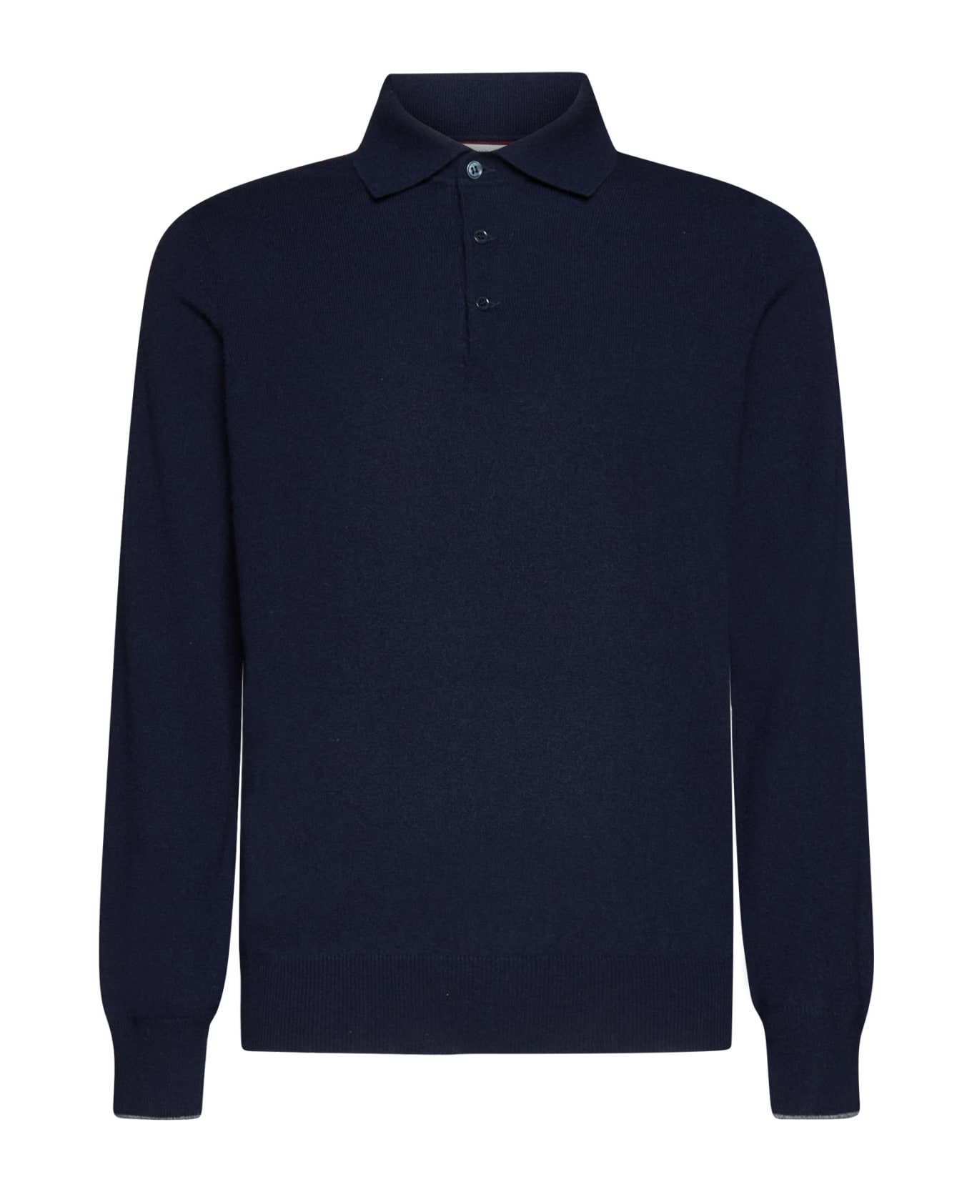 Brunello Cucinelli Cashmere Polo Sweater - Blu