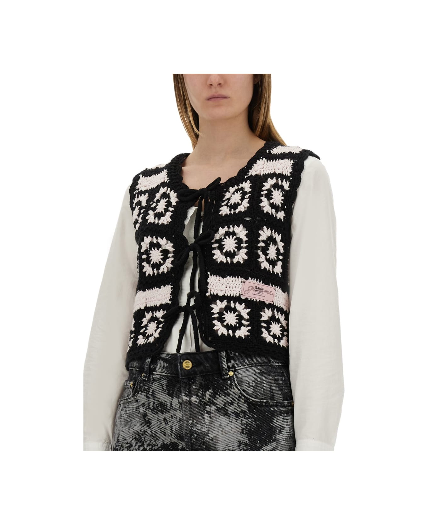 Ganni Crochet Knit Vest - MULTICOLOUR