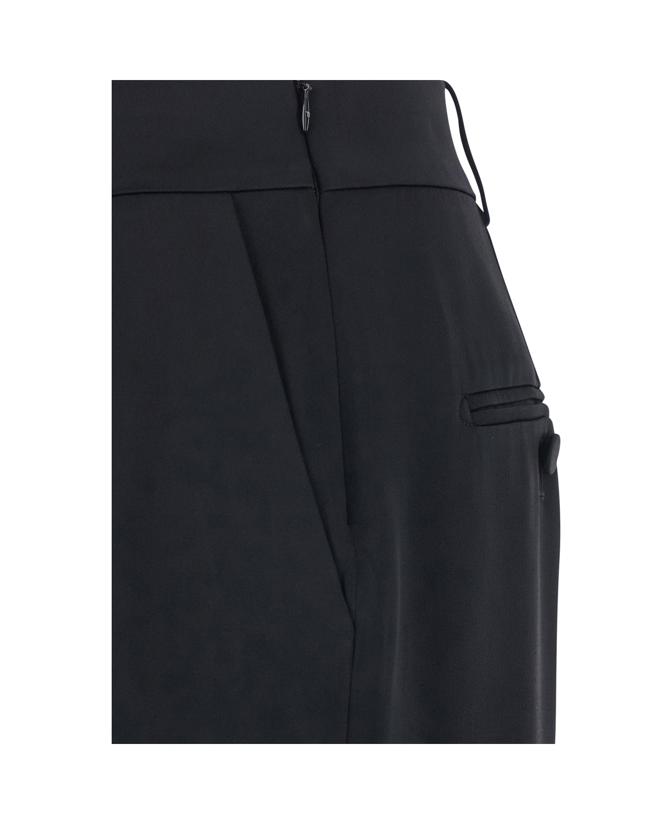 Tom Ford Black Long Skirt With Concealed Side Zip Closure And Single Front Slit In Viscose Blend Woman - Black
