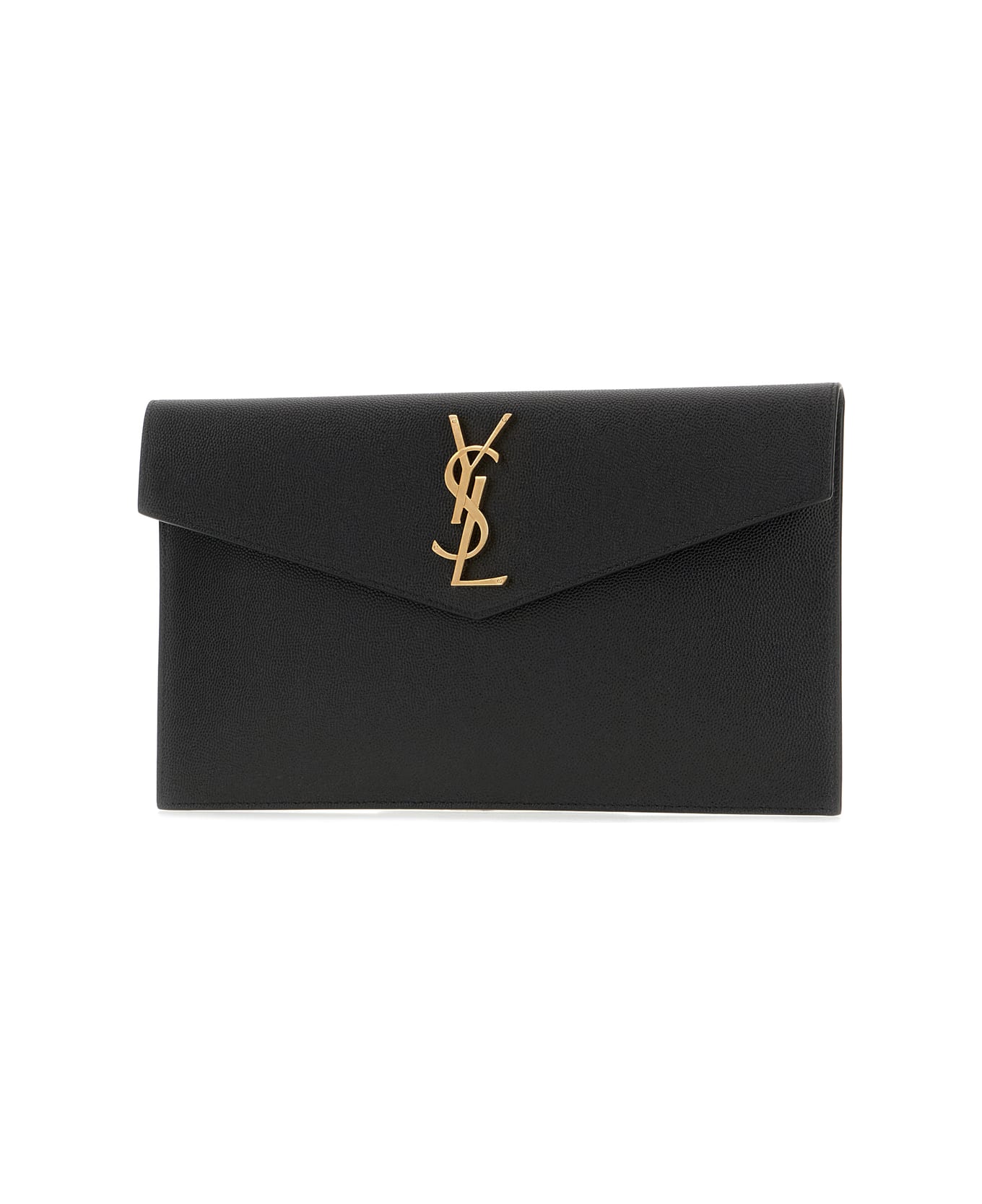 Saint Laurent Black Leather Clutch - BLACK