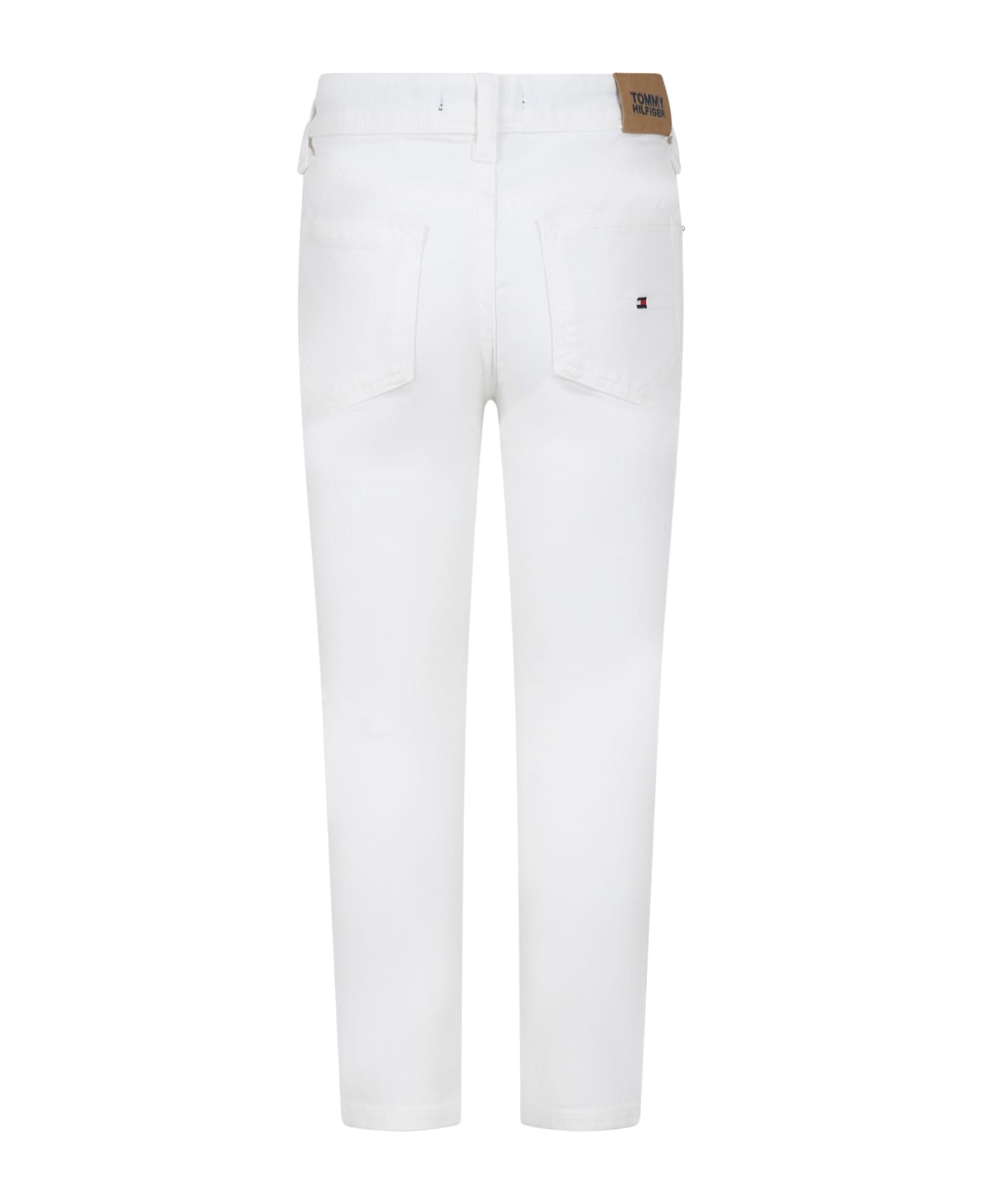 Tommy Hilfiger White Casual Trousers For Boy - White