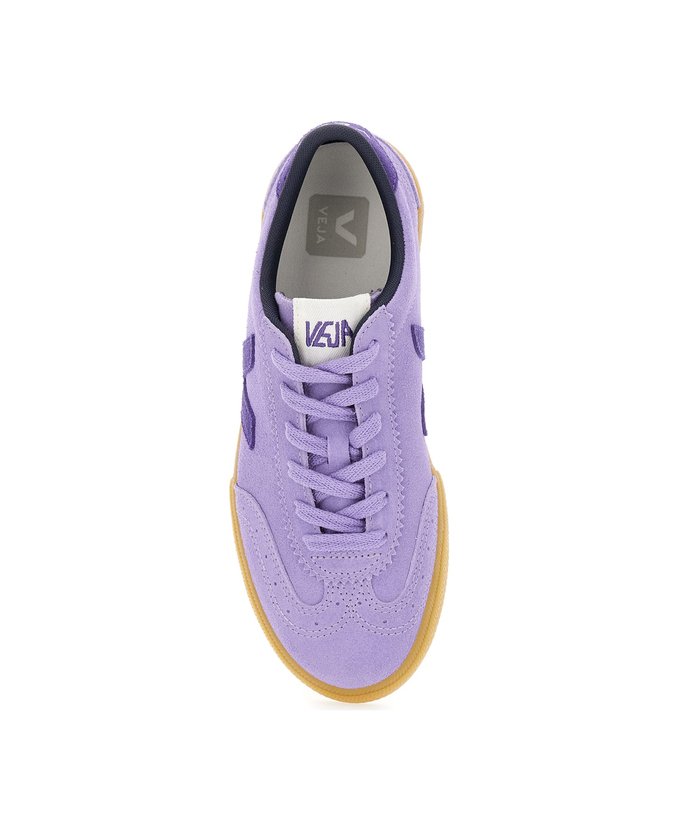 Veja 'volley' Violet Sneaker With Side Logo And Lettering Logo On The Heel In Organic Cotton Unisex - Violet