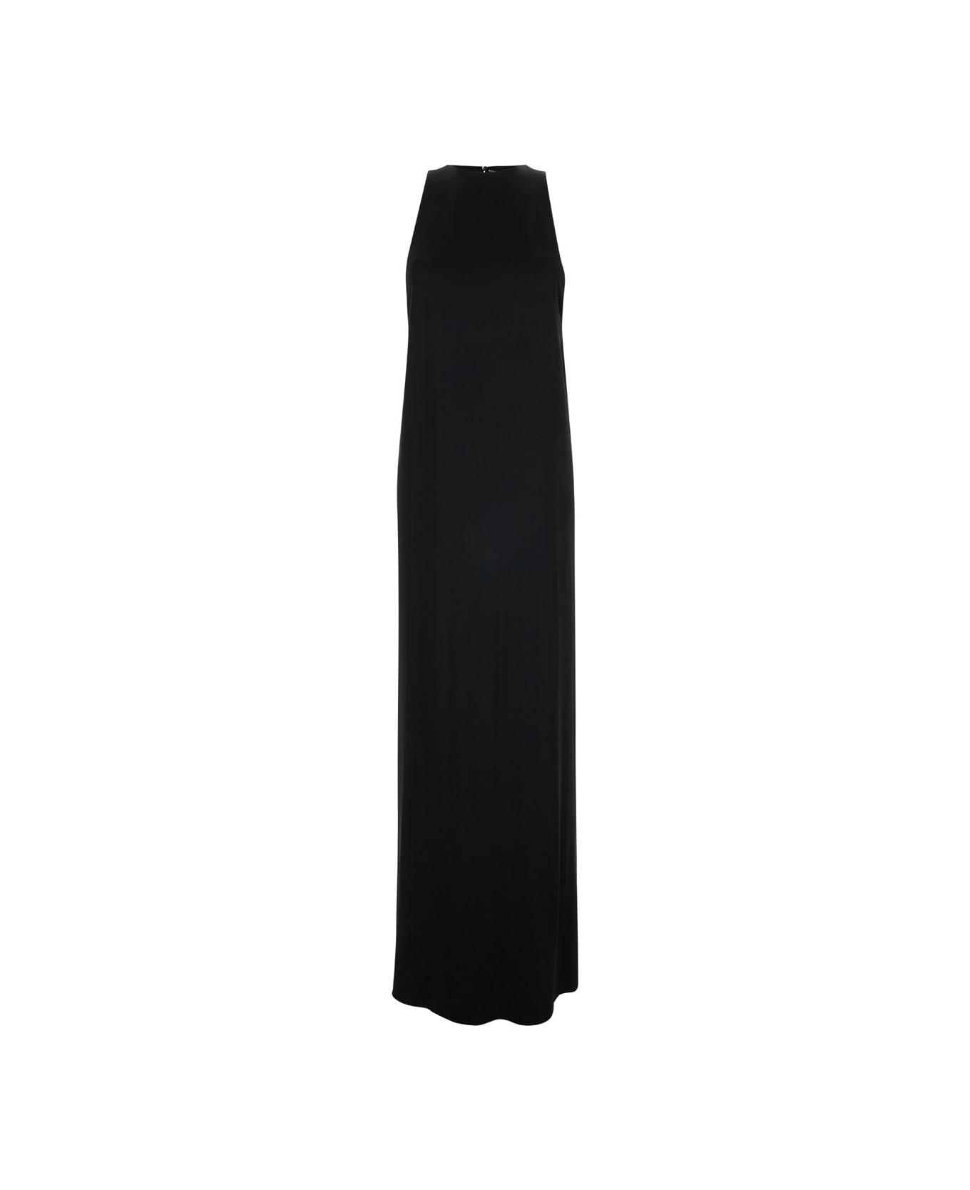 Saint Laurent Black Back-tie Dress In Satin Crepe Woman - Black ワンピース＆ドレス