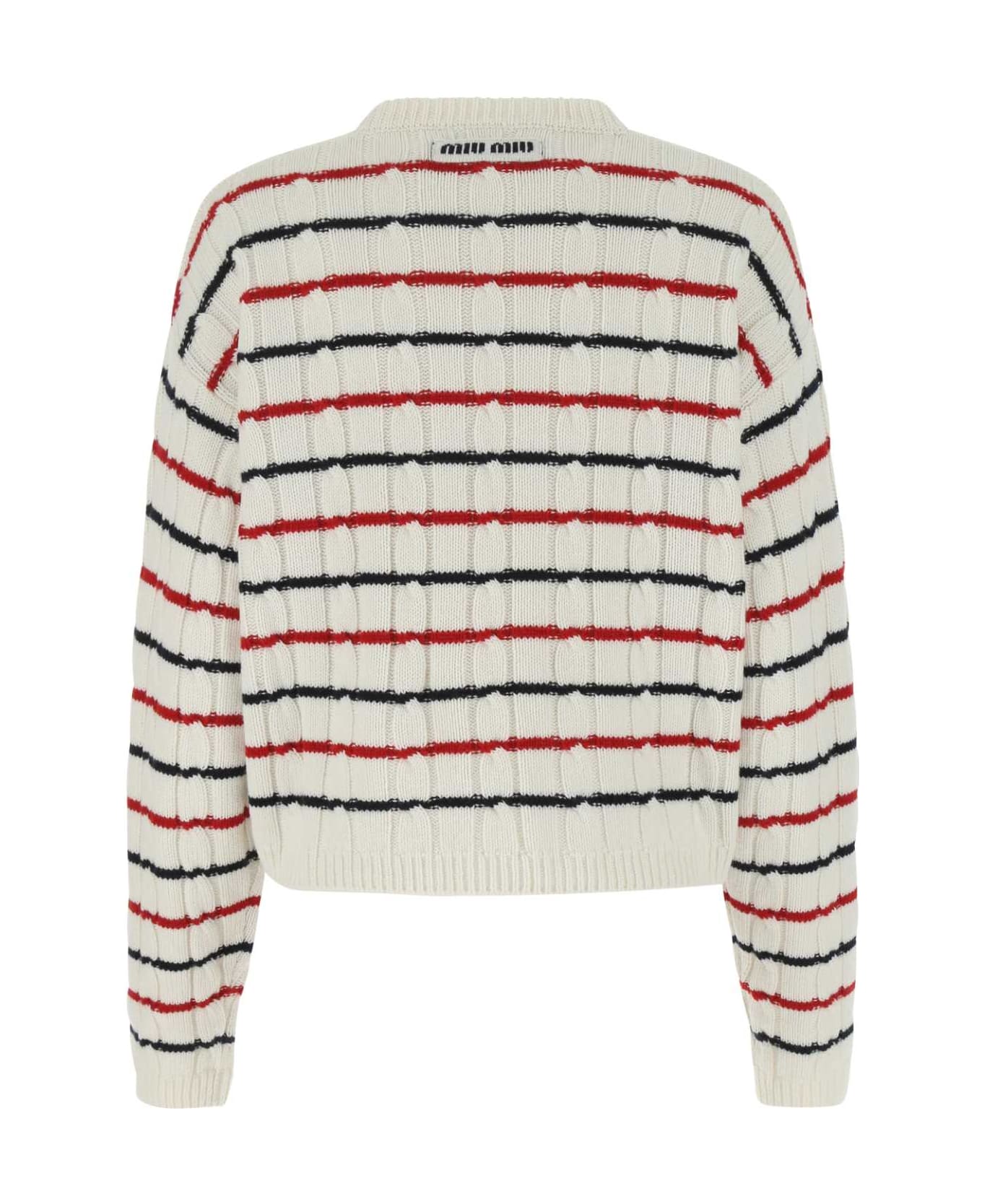 Miu Miu Embroidered Cashmere Oversize Sweater - F0009
