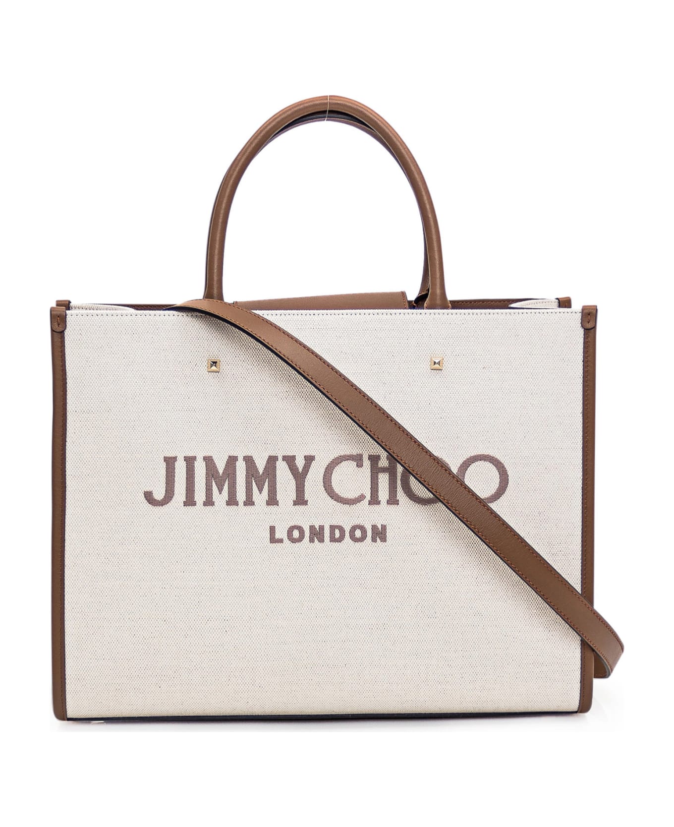 Jimmy Choo Tote Avenue M Bag - NATURAL/TAUPE/DARK TAN/LIGHT G