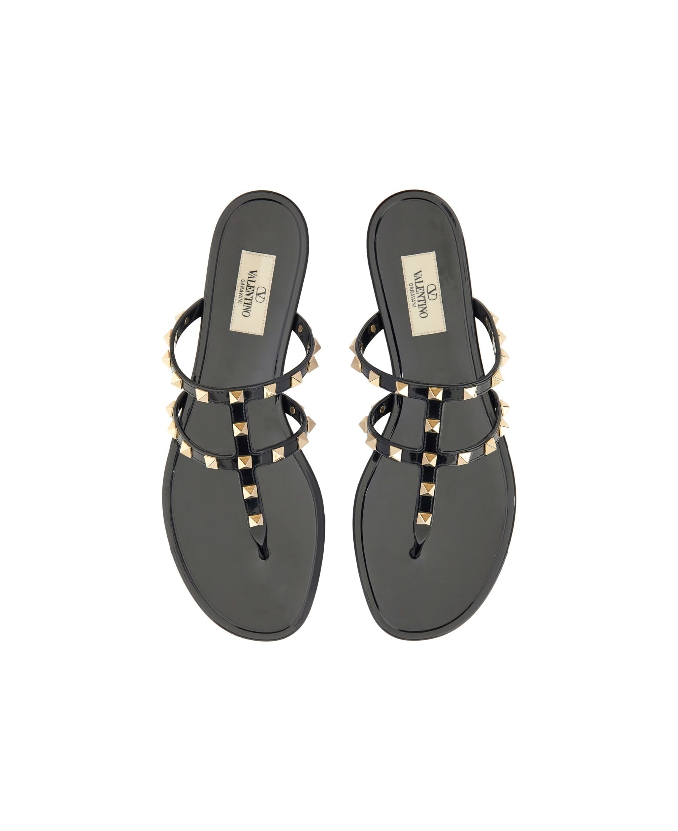 Valentino Garavani Rubber "rockstud" Low Sandal - BLACK