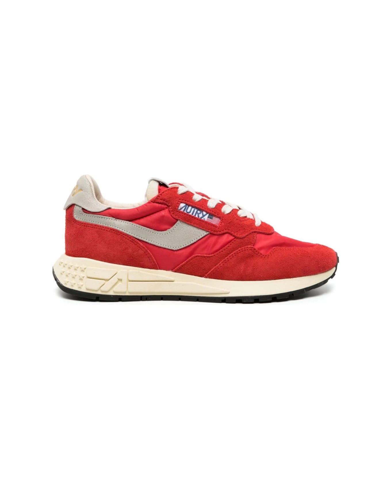 Autry Reelwind Low Nylon And Suede Sneakers - Red