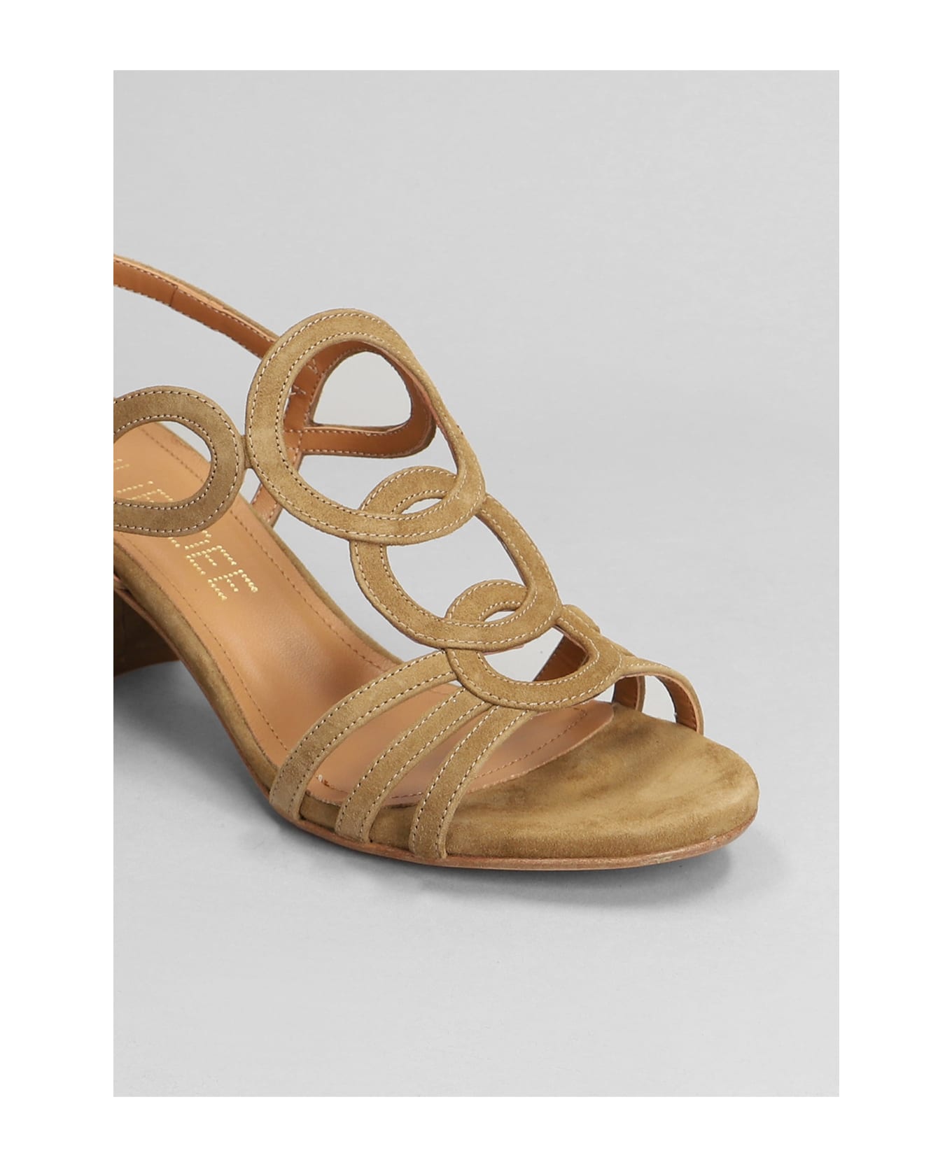 Julie Dee Sandals In Leather Color Suede - leather color