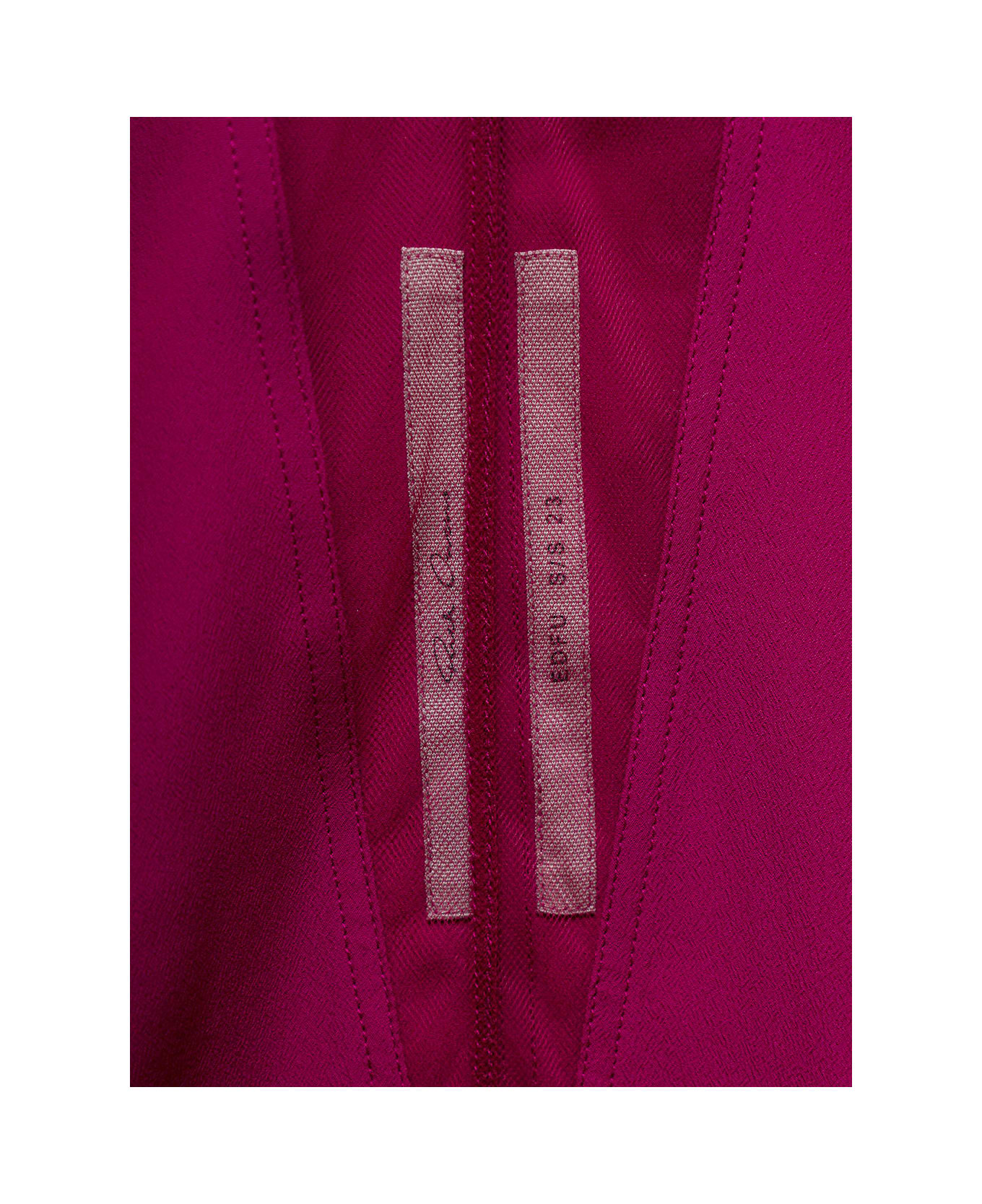 Rick Owens 'babel' Fuchsia Kaftan With Plunging Neckline And Mesh Panelling In Acetate Woman - Fuxia