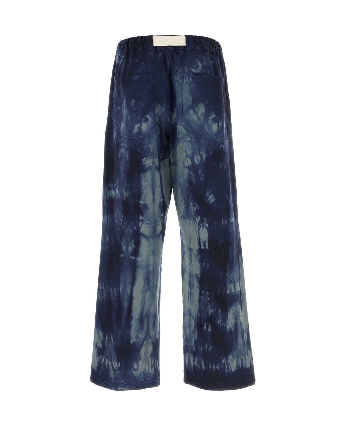 DARKPARK Multicolor Cotton Wide-leg Jordan Pant - BLUEBECEMEGREY