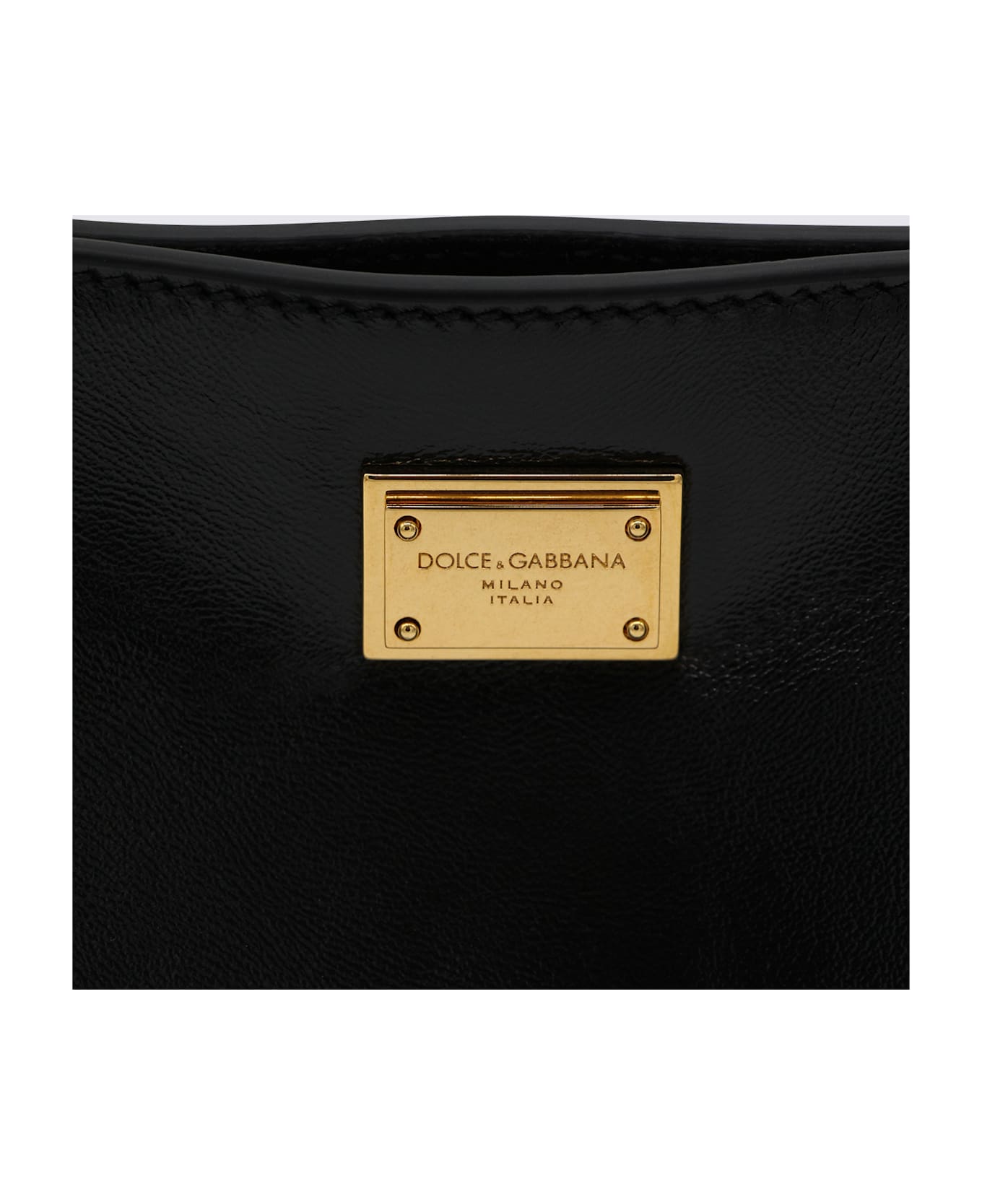 Dolce & Gabbana Black Leather My Sicily Shoulder Bag - Black