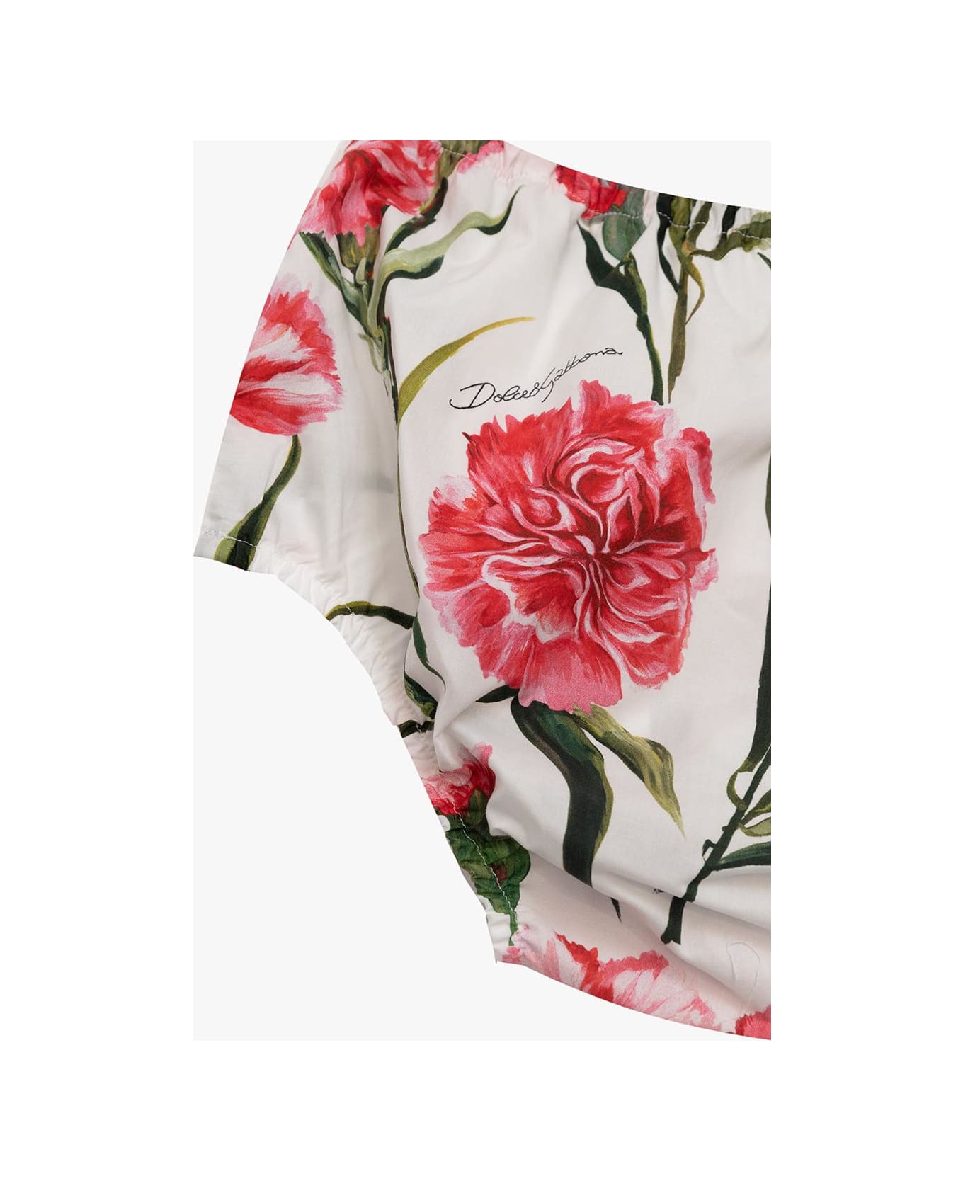 Dolce & Gabbana Kids Floral Dress - NEUTRALS/RED