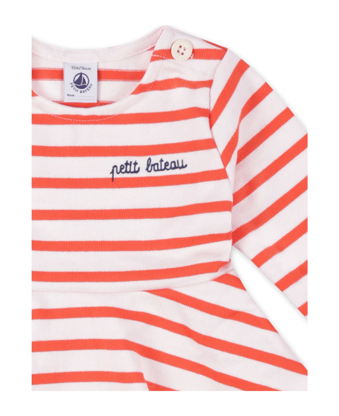 Petit Bateau Multicolor Dress For Baby Girl With Logo - Multicolor