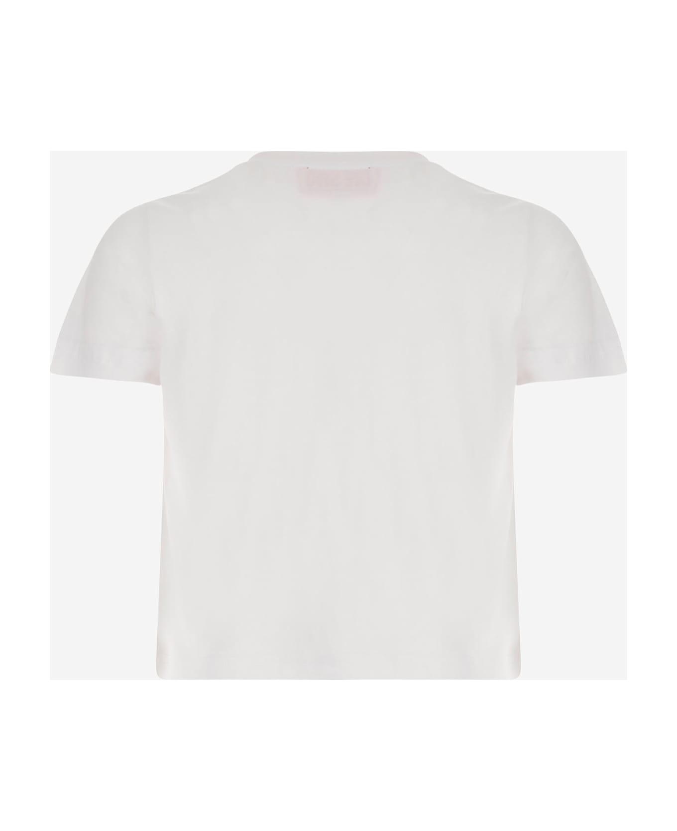 Diesel Cotton T-shirt With Sequin Logo - White