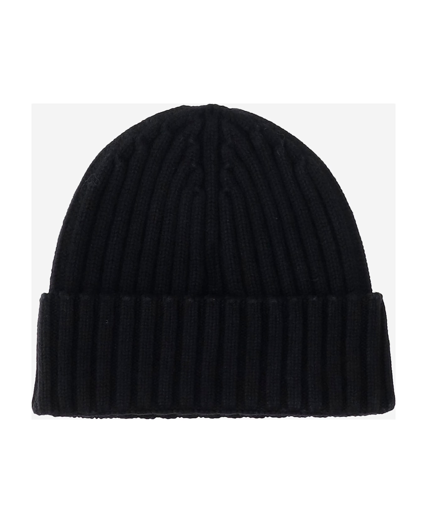 MC2 Saint Barth Wool Blend Beanie With Logo - Black