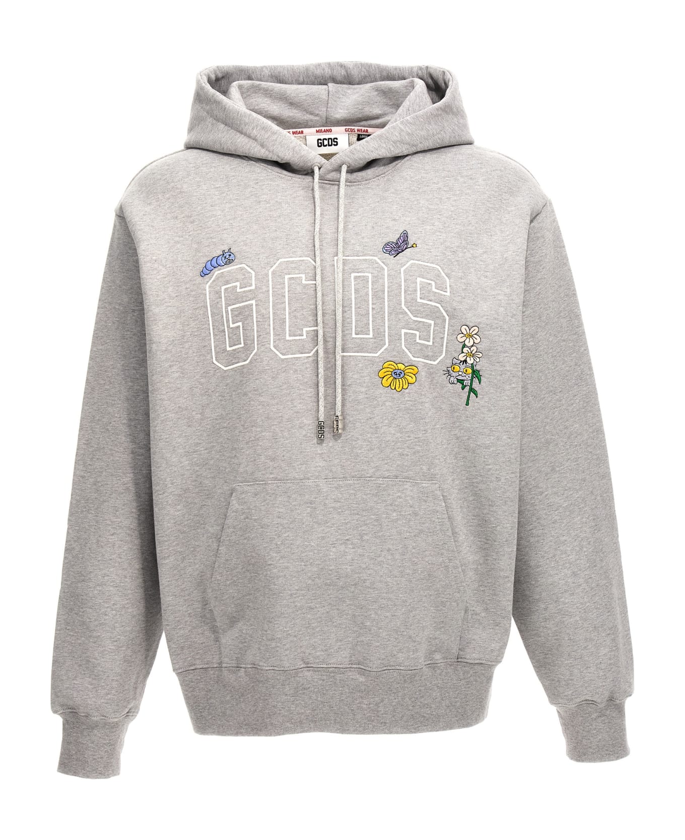 GCDS Embroidery Hoodie - Grey フリース