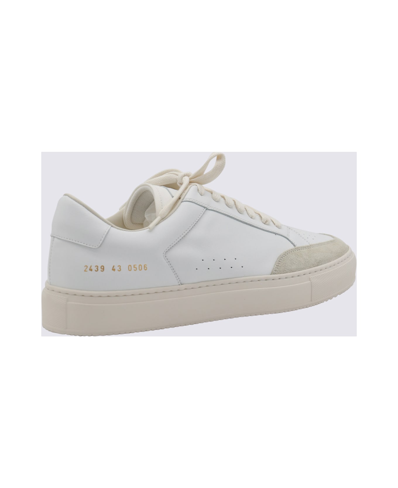 Common Projects White And Beige Leather Sneakers - White