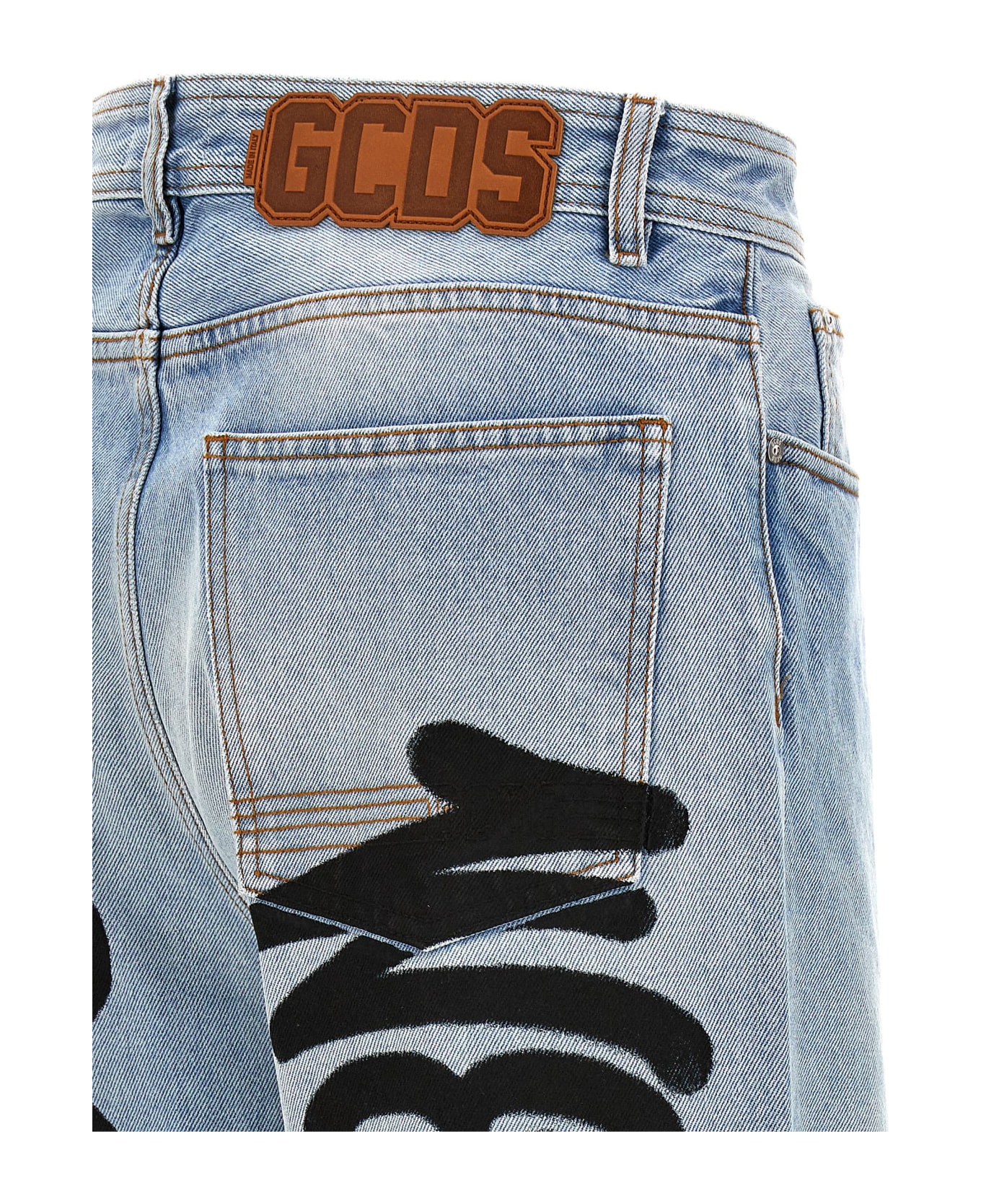 GCDS Printed Jeans - Light Blue デニム