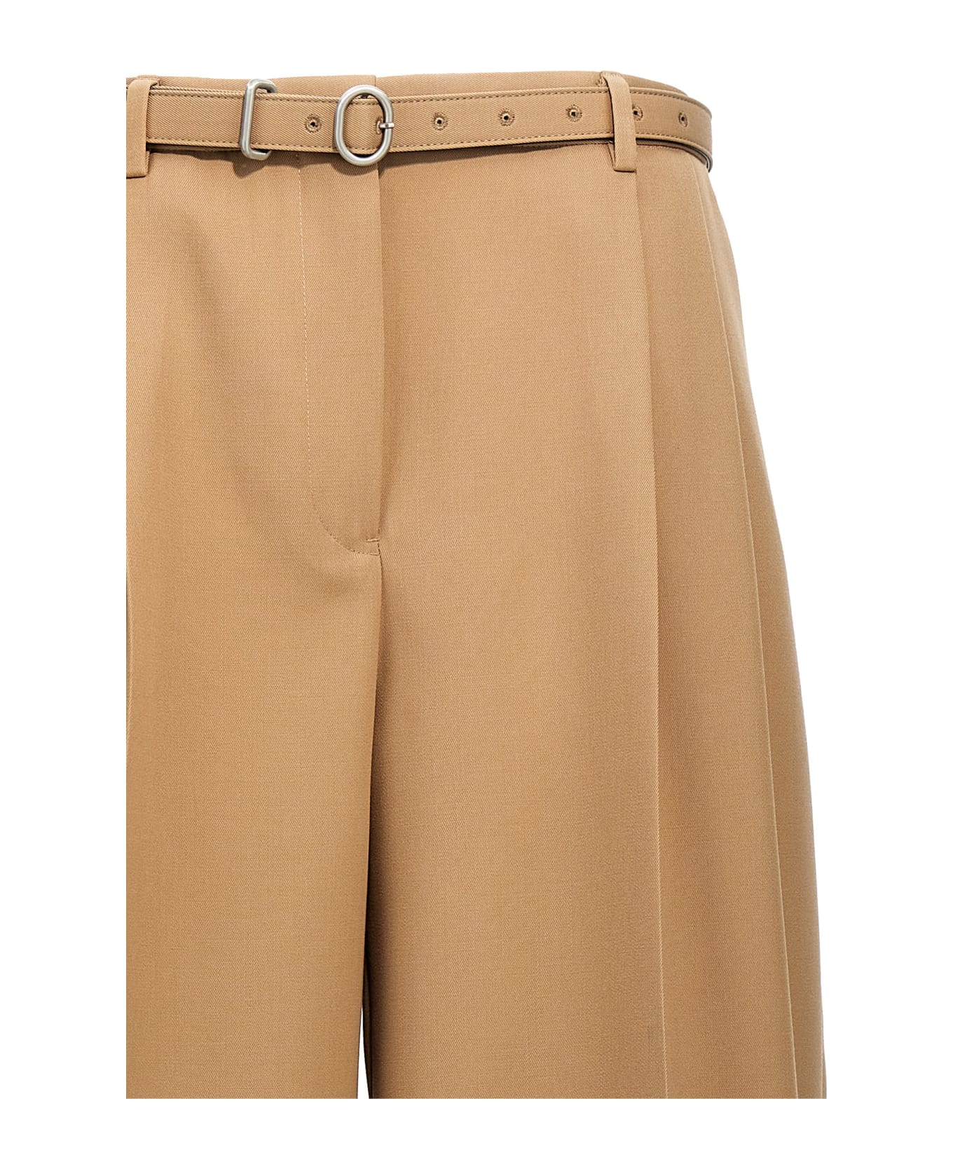 Jil Sander Gabardine Belt Pants - Clay