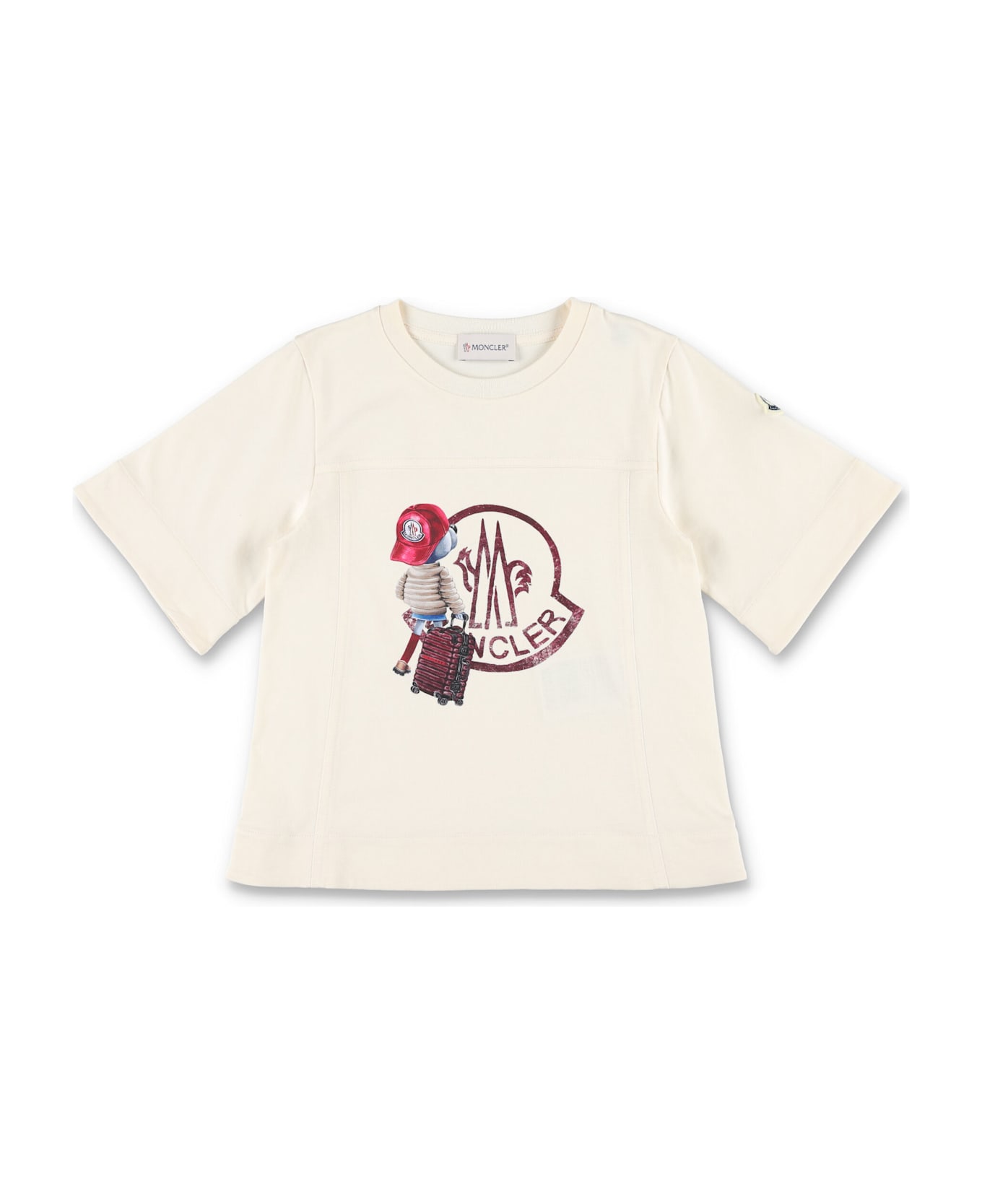 Moncler Kid - Teddy Bear Logo Motif Cotton T-shirt - WHITE