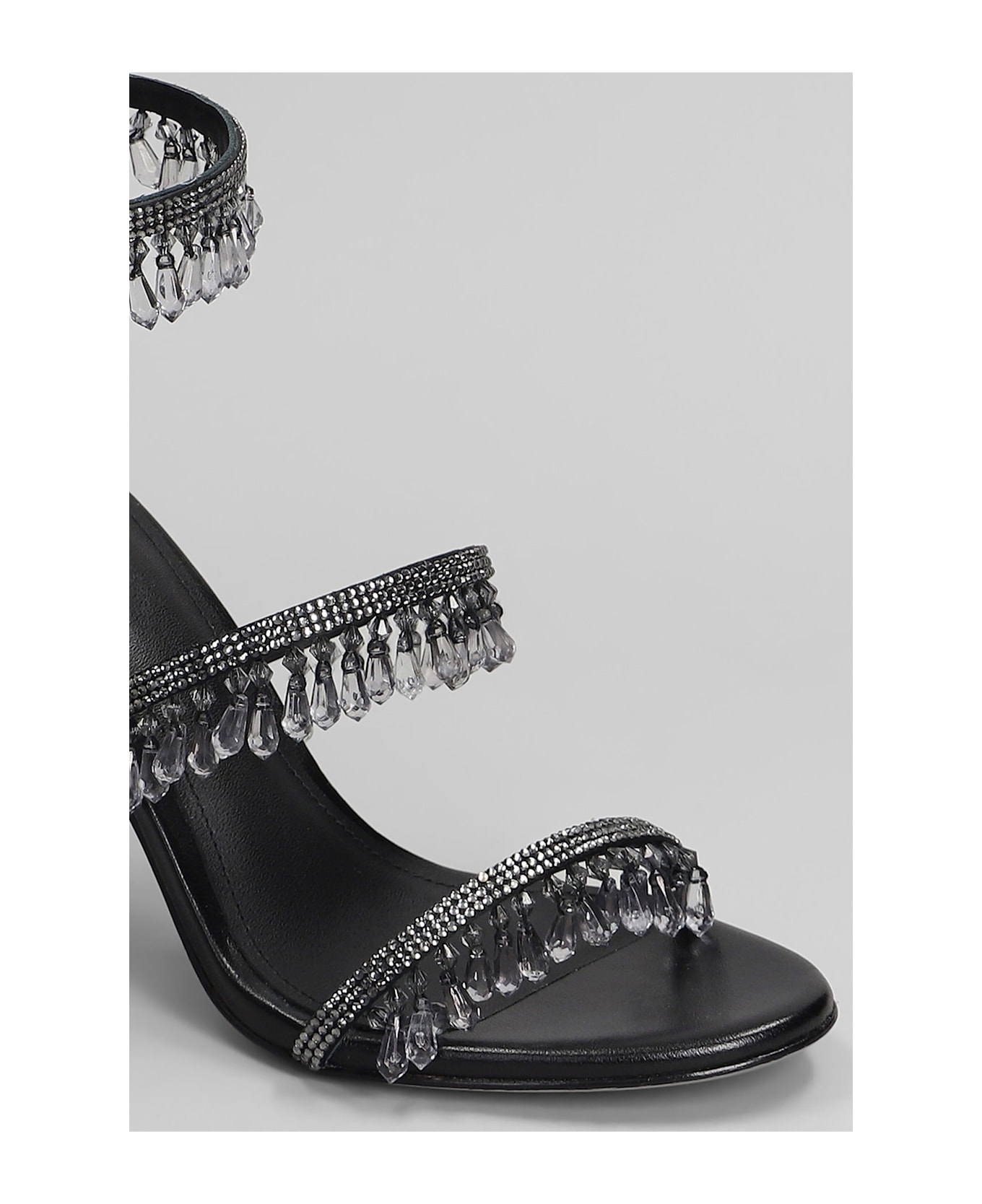 Lola Cruz Flamenca 95 Sandals In Black Leather - black