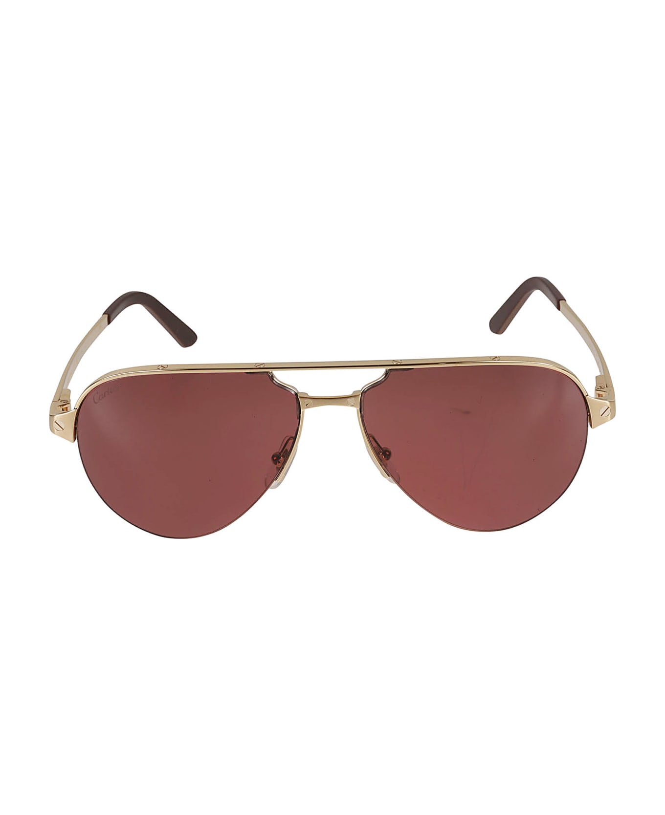 Cartier Eyewear Aviator Classic Sunglasses - Gold/Red サングラス