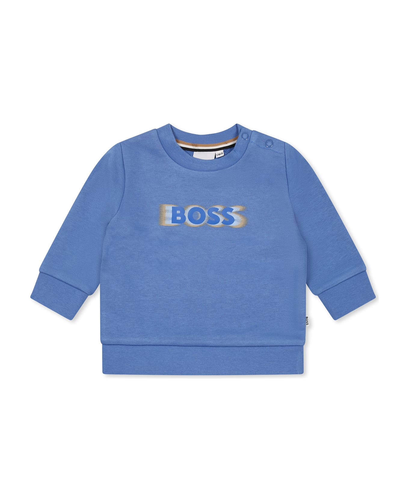 Hugo Boss Blue Sweatshirt For Baby Boy With Logo - Light Blue