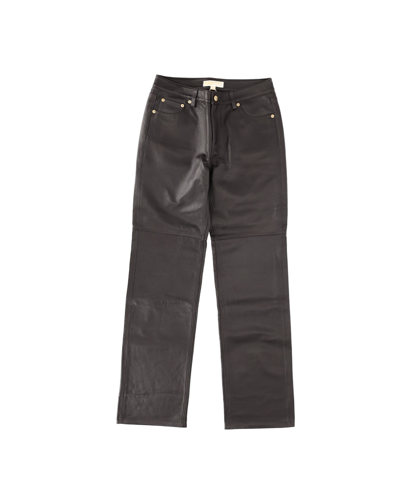 Michael Kors Pantalone In Pelle - BROWN