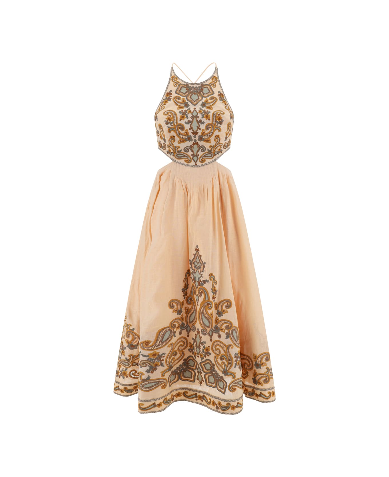 Zimmermann Devi Linen Midi Dress - Beige