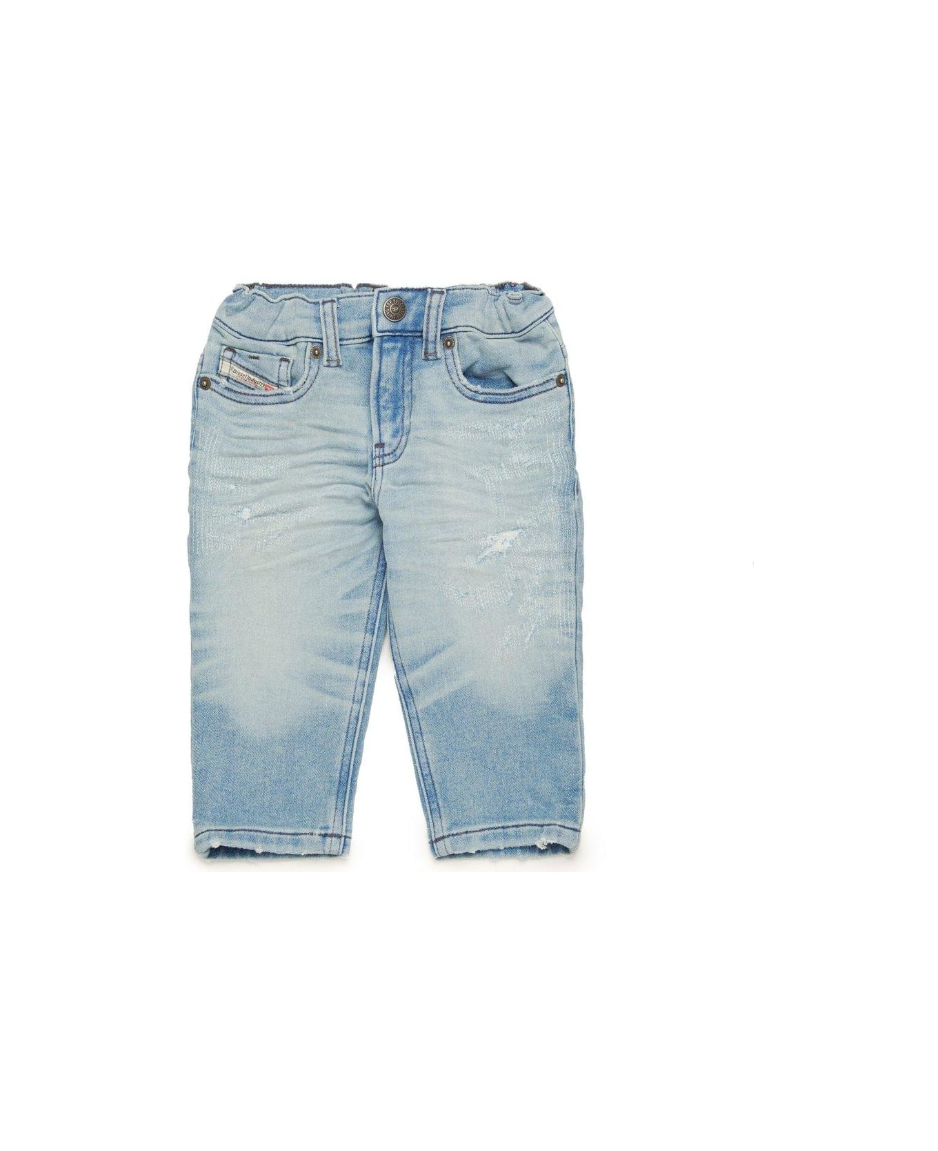 Diesel Distressed Elastic Waist Jeans - Blue